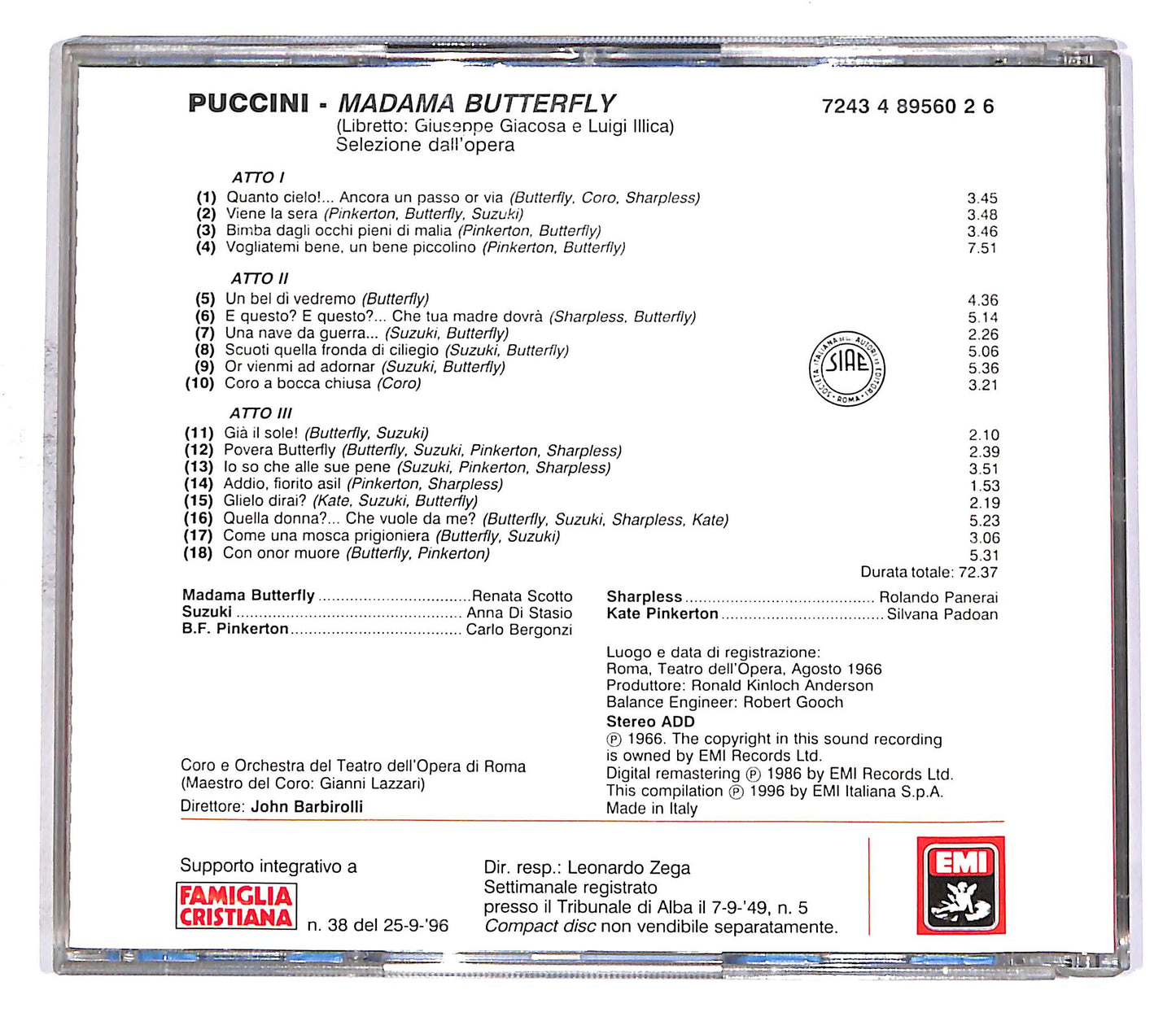 EBOND Puccini - Madama Butterfly - Le Pagine Piu Belle EDITORIALE CD CD052855