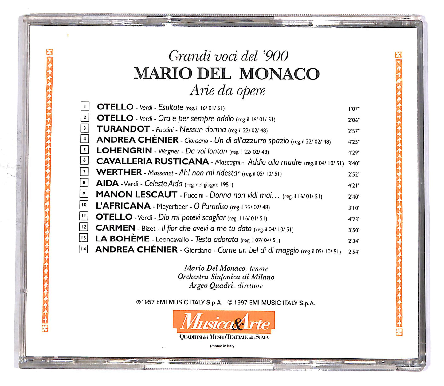 EBOND Mario Del Monaco - Grandi Voci Del '900 EDITORIALE CD CD053042