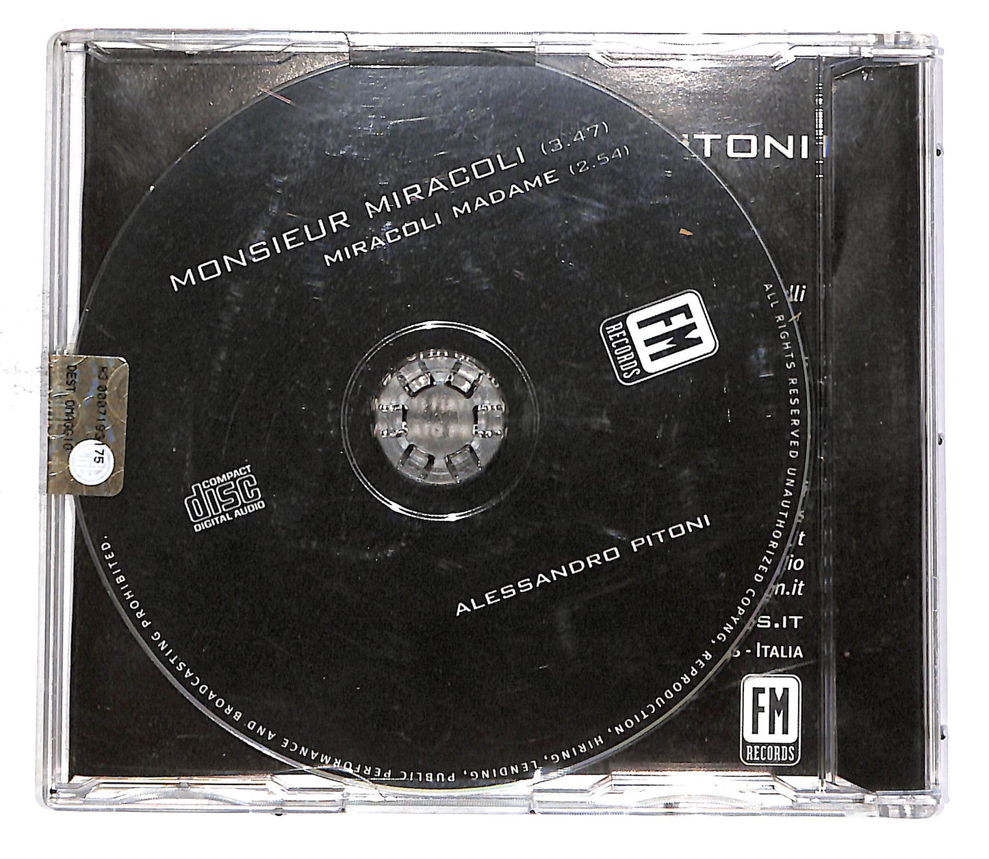 EBOND Alessandro Pitoni - Monsieur Miracoli PROMO CD CD053116