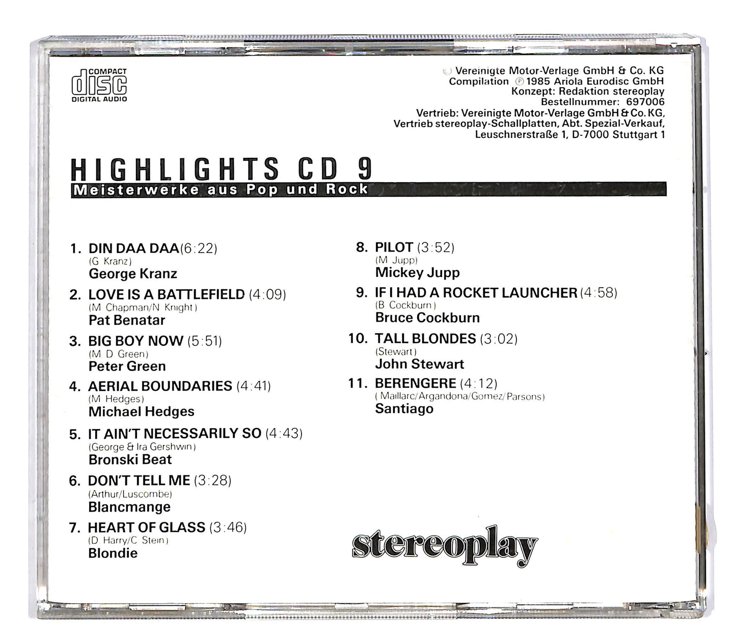 EBOND Various - Highlights9 - Meisterwerke Aus Pop Und Rock CD CD053332