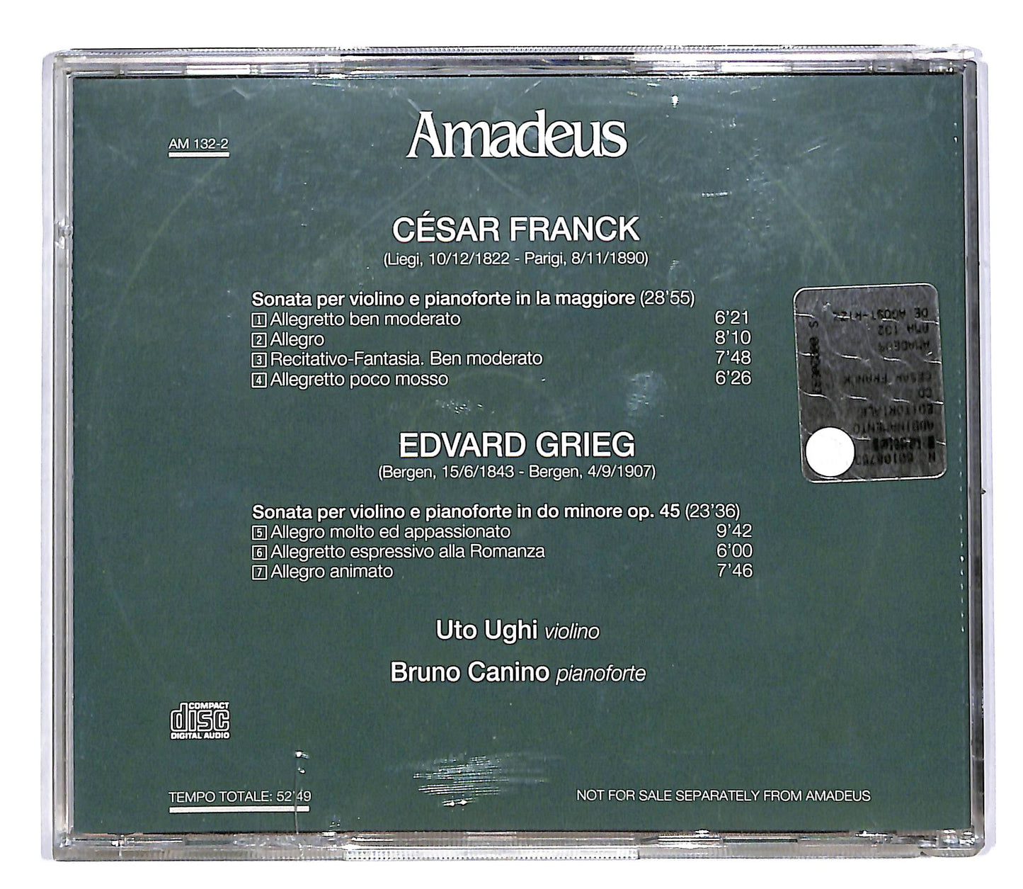 EBOND Franck Grieg - Sonata Per Violino E Pianoforte EDITORIALE CD CD053429