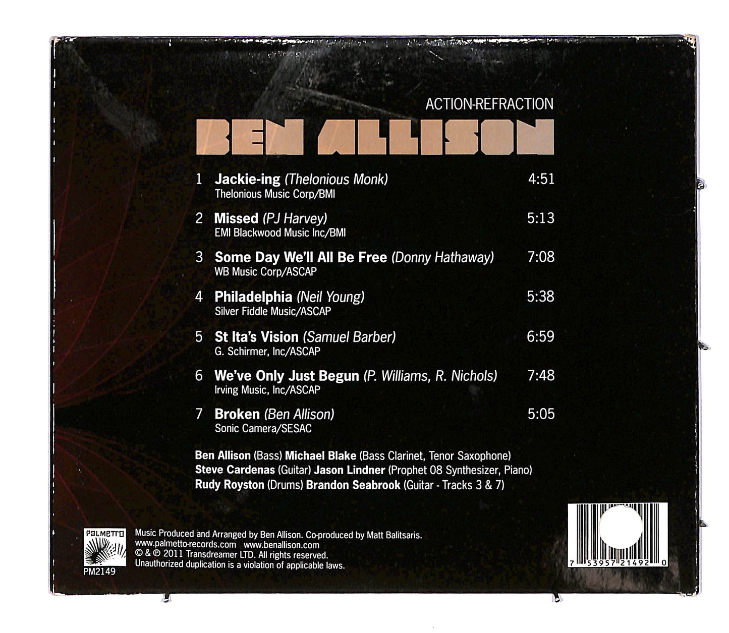 EBOND Ben Allison - Action-Refraction CD CD053622