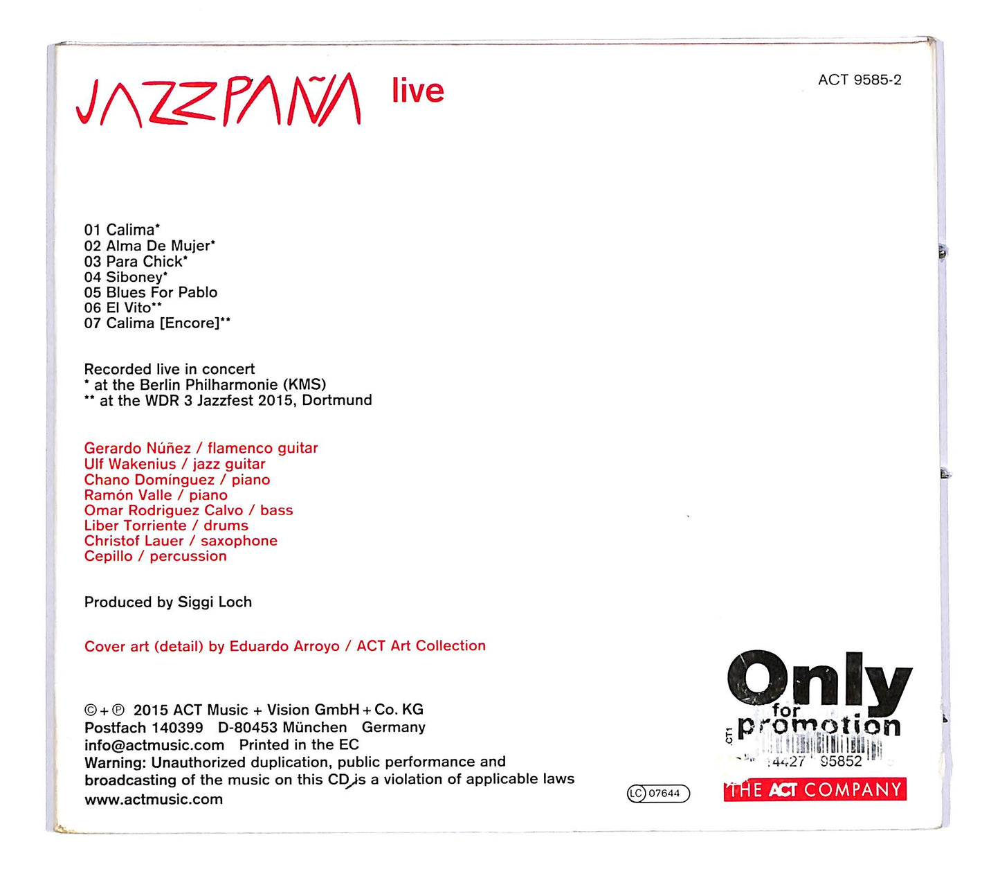 EBOND Gerardo Nunez - Jazzpana Live - Digipak CD CD053741