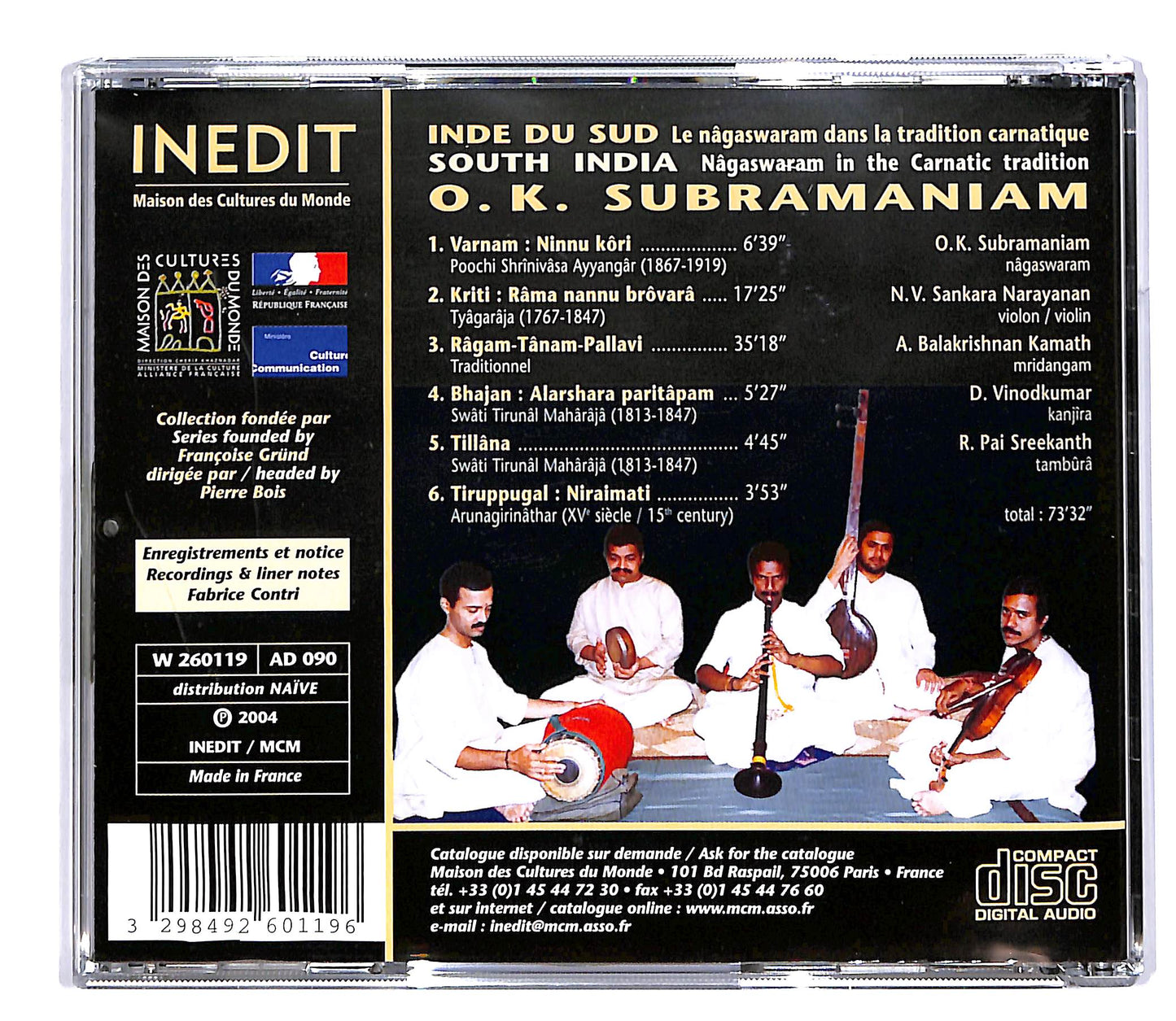EBOND O.K. Subramaniam - Inde Du Sud CD CD054136