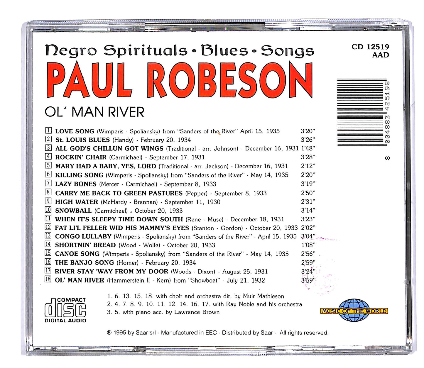 EBOND Paul Robeson - Ol' Man River CD CD054163