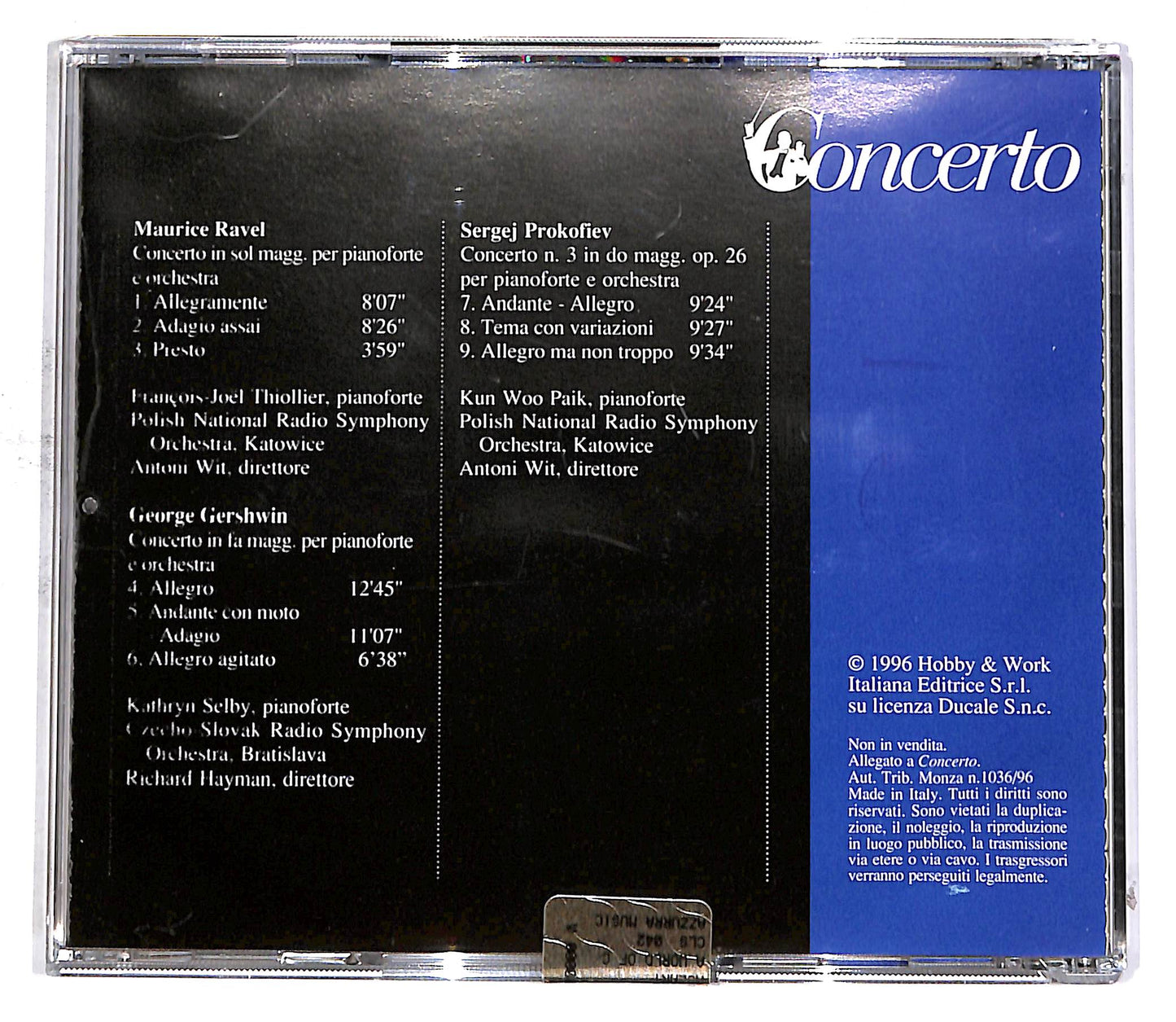 EBOND Ravel, Gershwin, Prokofiev EDITORIALE CD CD054404
