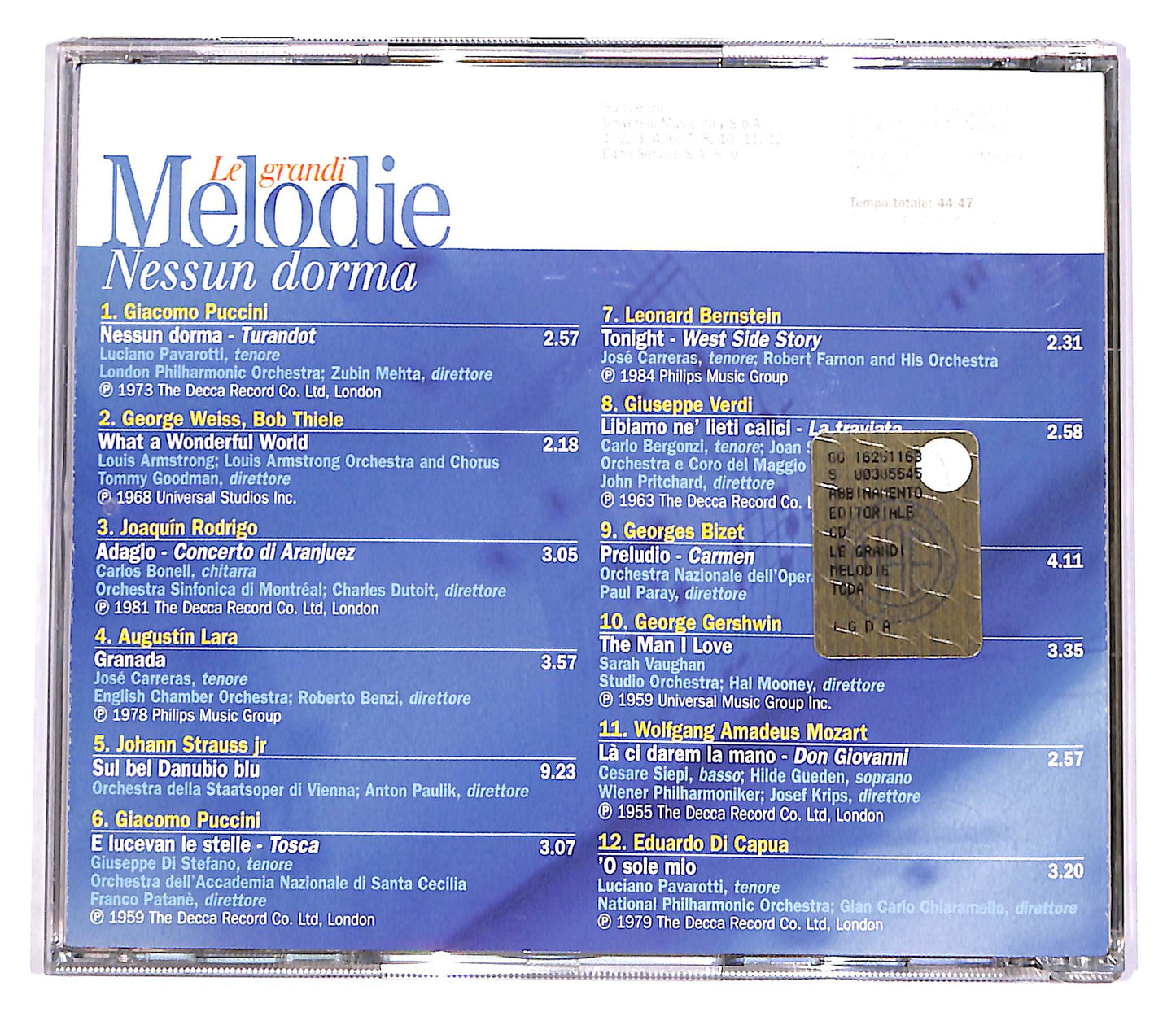 EBOND Le Grandi Melodie - Nessun Dorma EDITORIALE CD CD054603