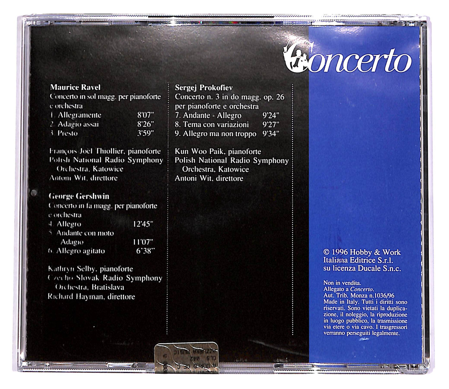 EBOND Ravel, Gershwin, Prokofiev EDITORIALE CD CD054609