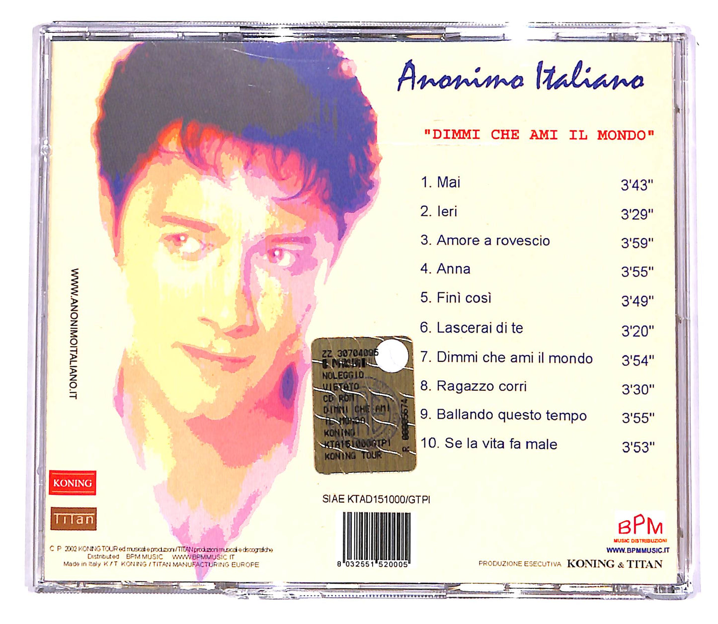 EBOND Anonimo Italiano - Dimmi Che Ami Il Mondo CD CD054613