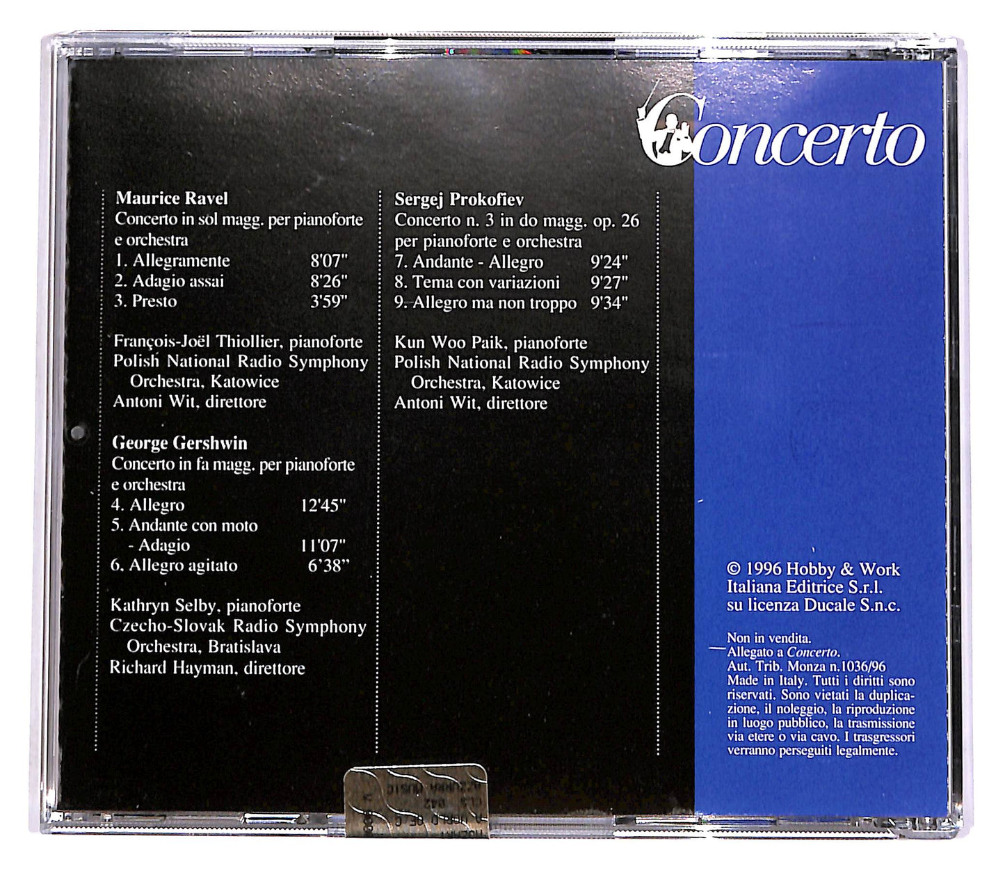 EBOND Ravel, Gershwin, Prokofiev EDITORIALE CD CD054712