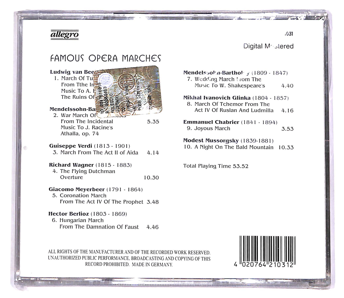 EBOND Famous Opera Marches CD CD054739