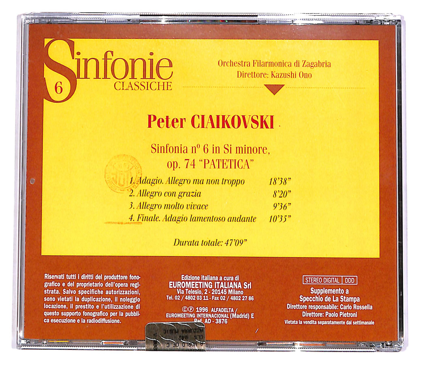 EBOND Sinfonie Classiche 6 - Ciaikovski Sinfonia N.6, Op.74 EDITORIA CD CD054742