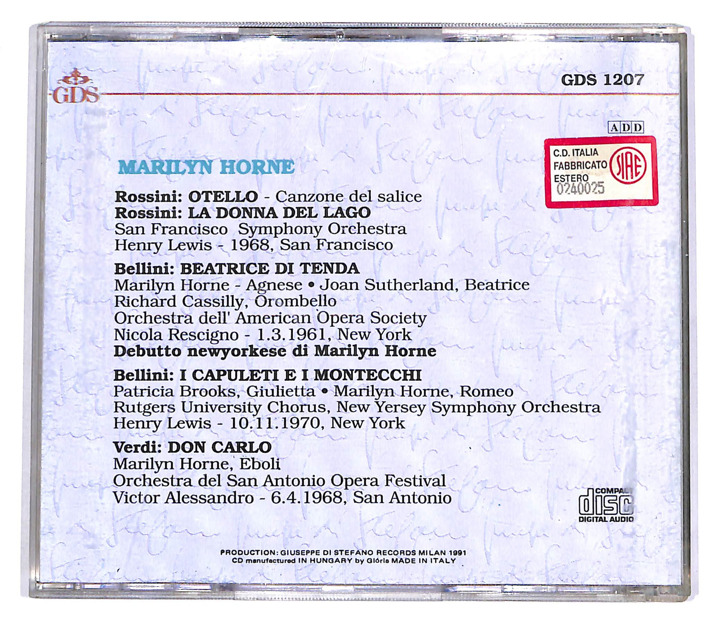 EBOND Rossini - Bellini - Verdi - Volume 1 EDITORIALE CD CD054818
