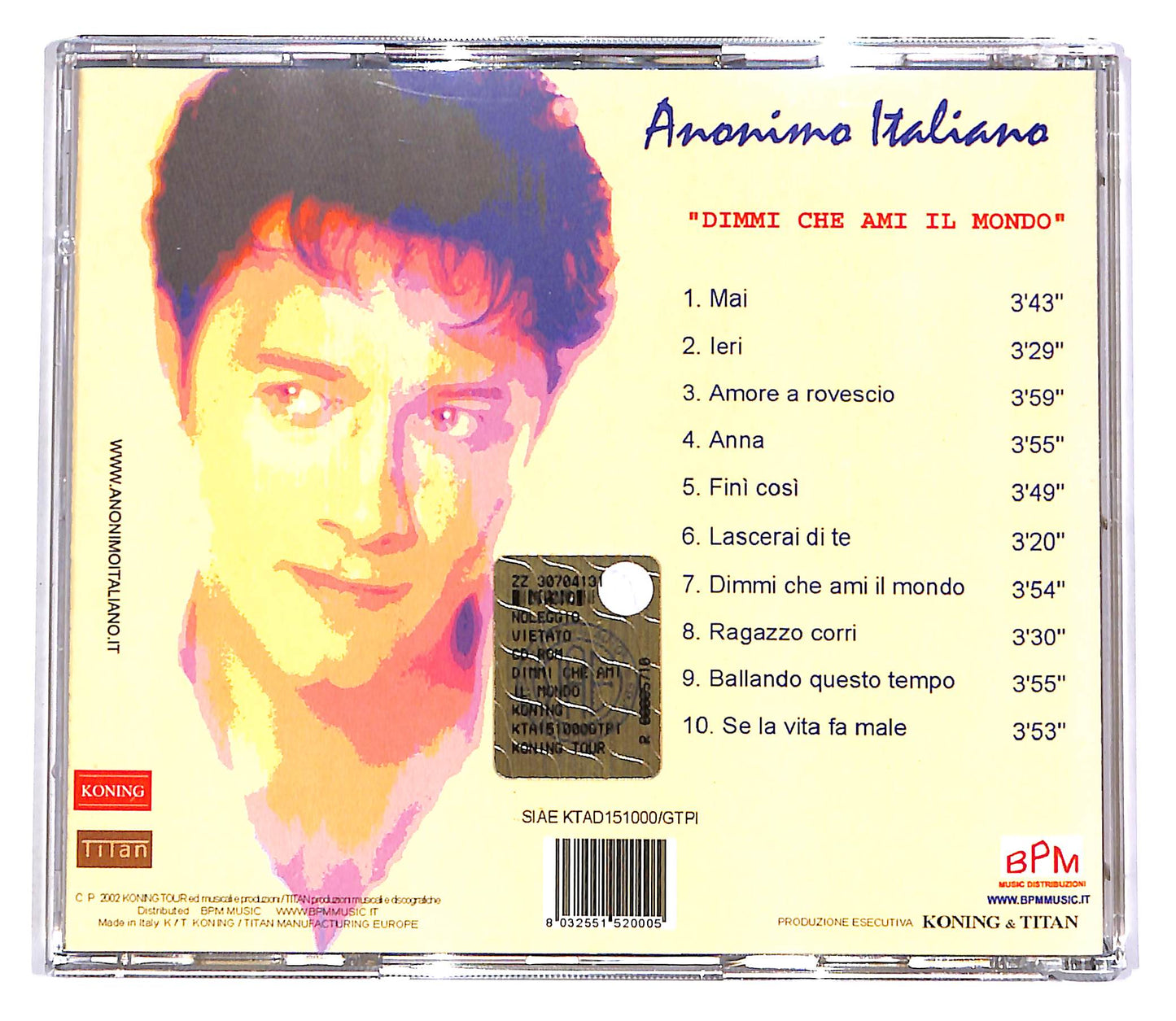 EBOND Anonimo Italiano - Dimmi Che Ami Il Mondo CD CD054828