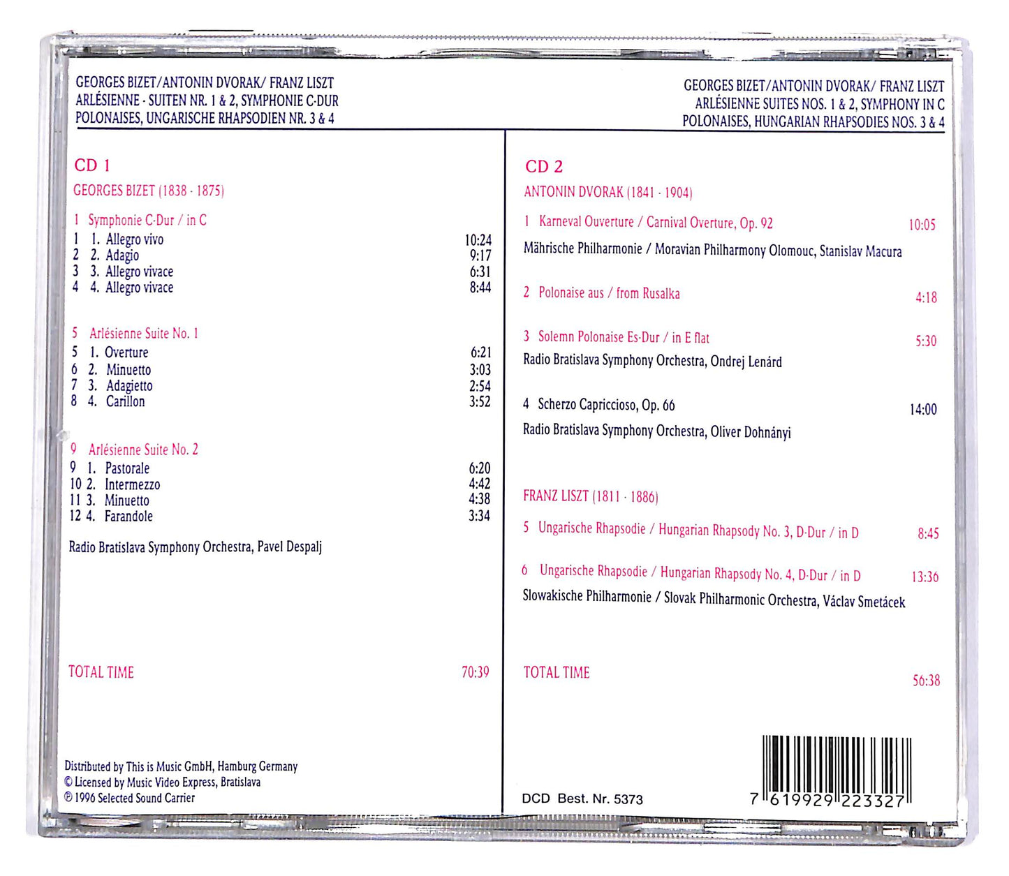 EBOND Georges Bizet, Antonin Dvorak, Franz Liszt - Vol.34 (2 dischi) CD CD054857