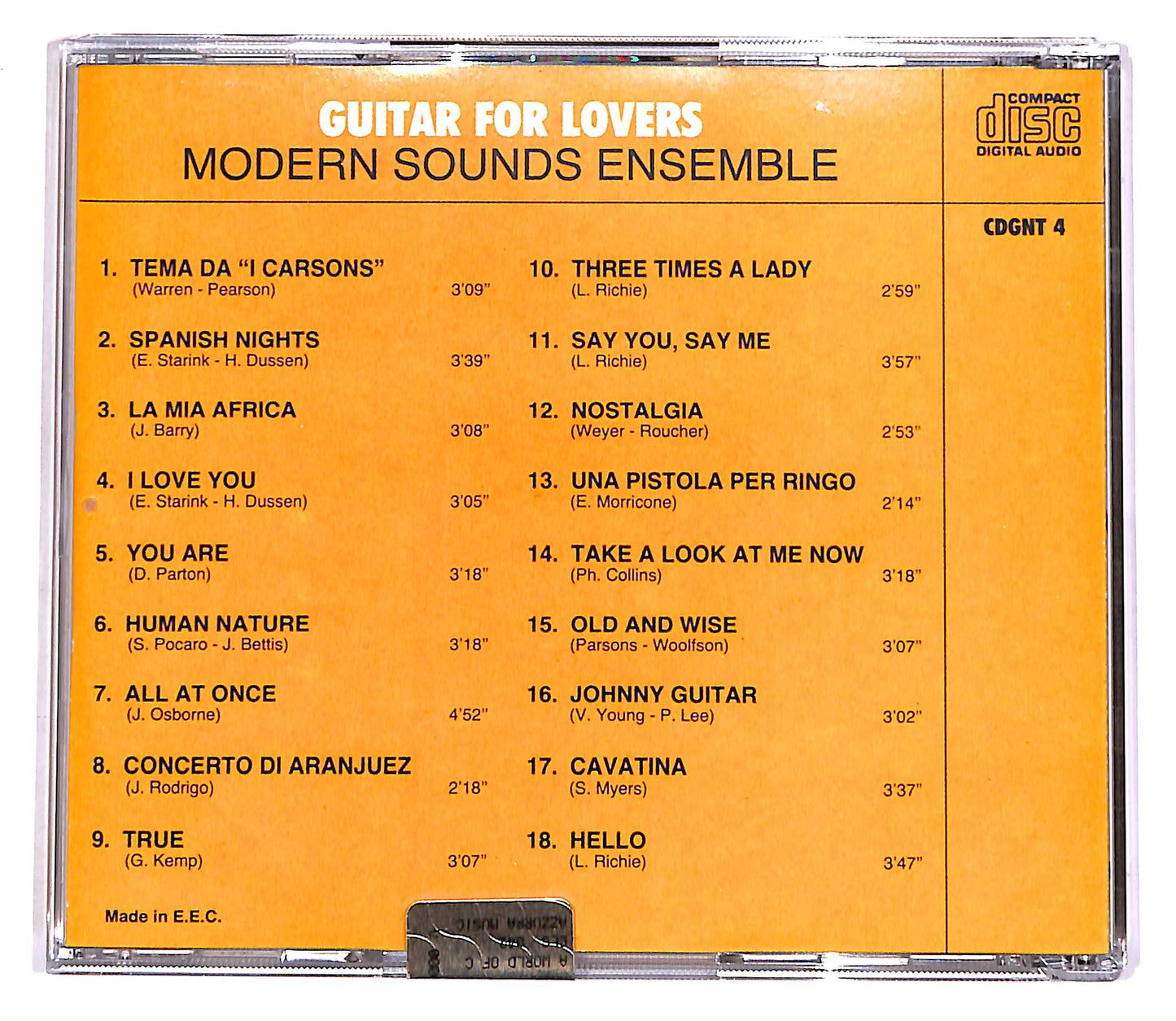 EBOND Modern Sounds Ensemble - Guitar For Lovers EDITORIALE CD CD054921