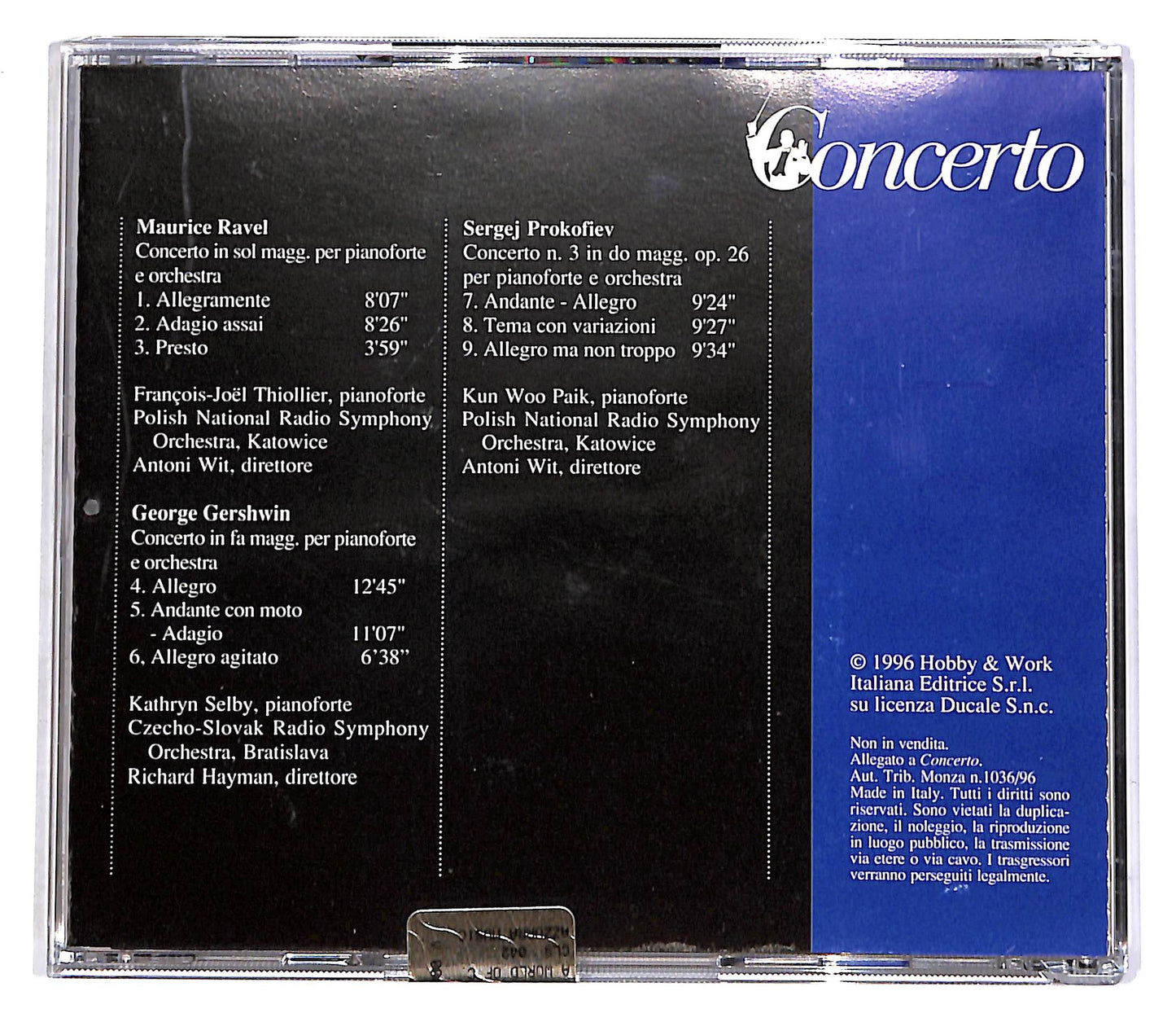 EBOND Ravel, Gershwin, Prokofiev EDITORIALE CD CD055004