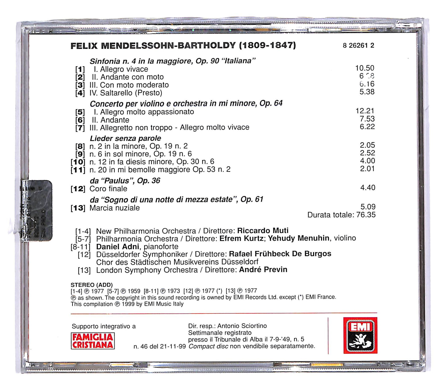 EBOND Mendelssohn Bartholdy - I grandi concerti EDITORIALE CD CD055121