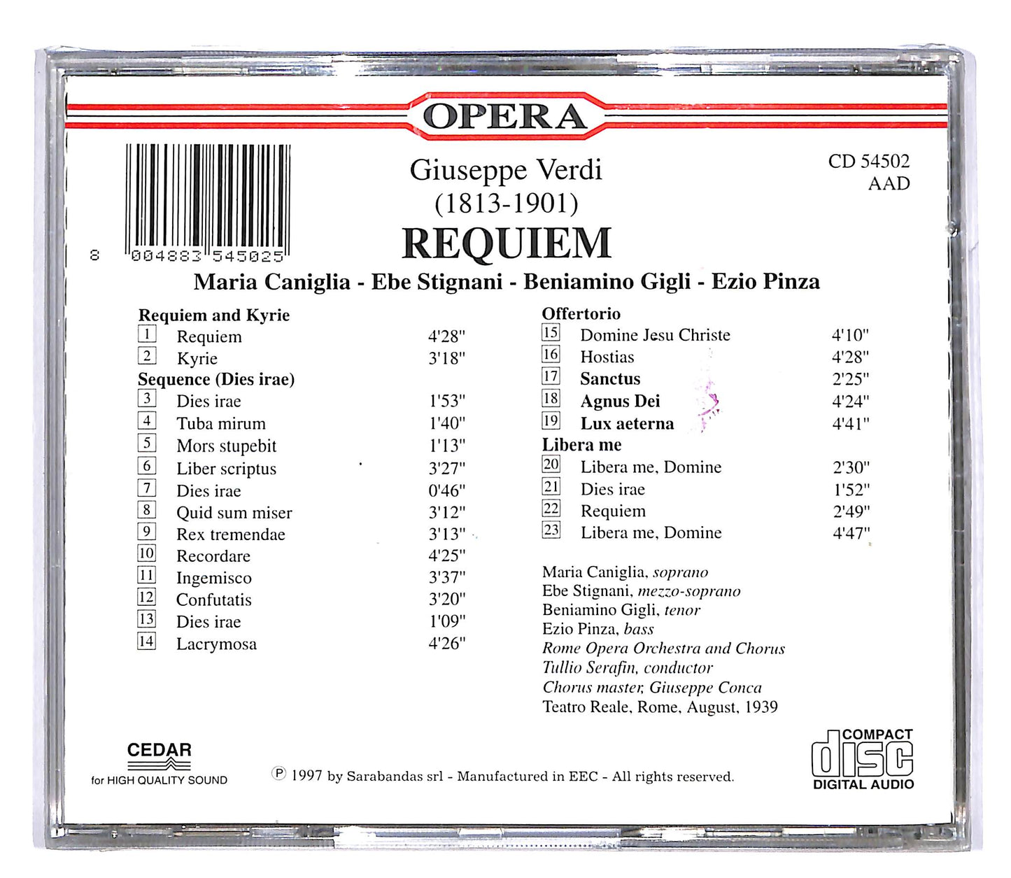EBOND Giuseppe Verdi - Requiem CD CD055132