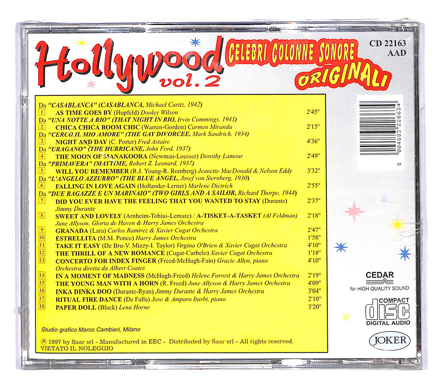 EBOND Hollywood - Celebri colonne asonore originali vol.2 CD CD055148