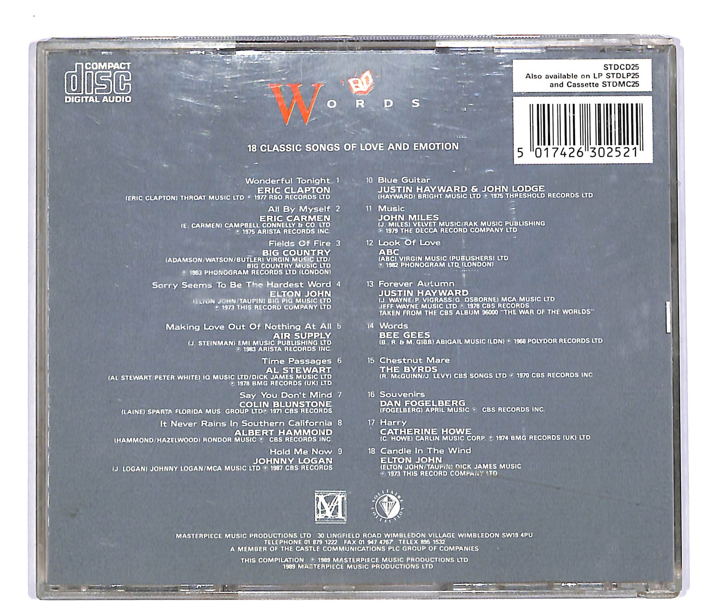 EBOND Various - Words - 18 Classic Songs Of Love And Emotion CD CD055351