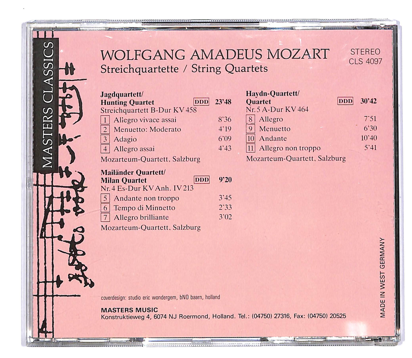 EBOND Amadeus Mozart - Streichquartette String Quartets CD CD055443