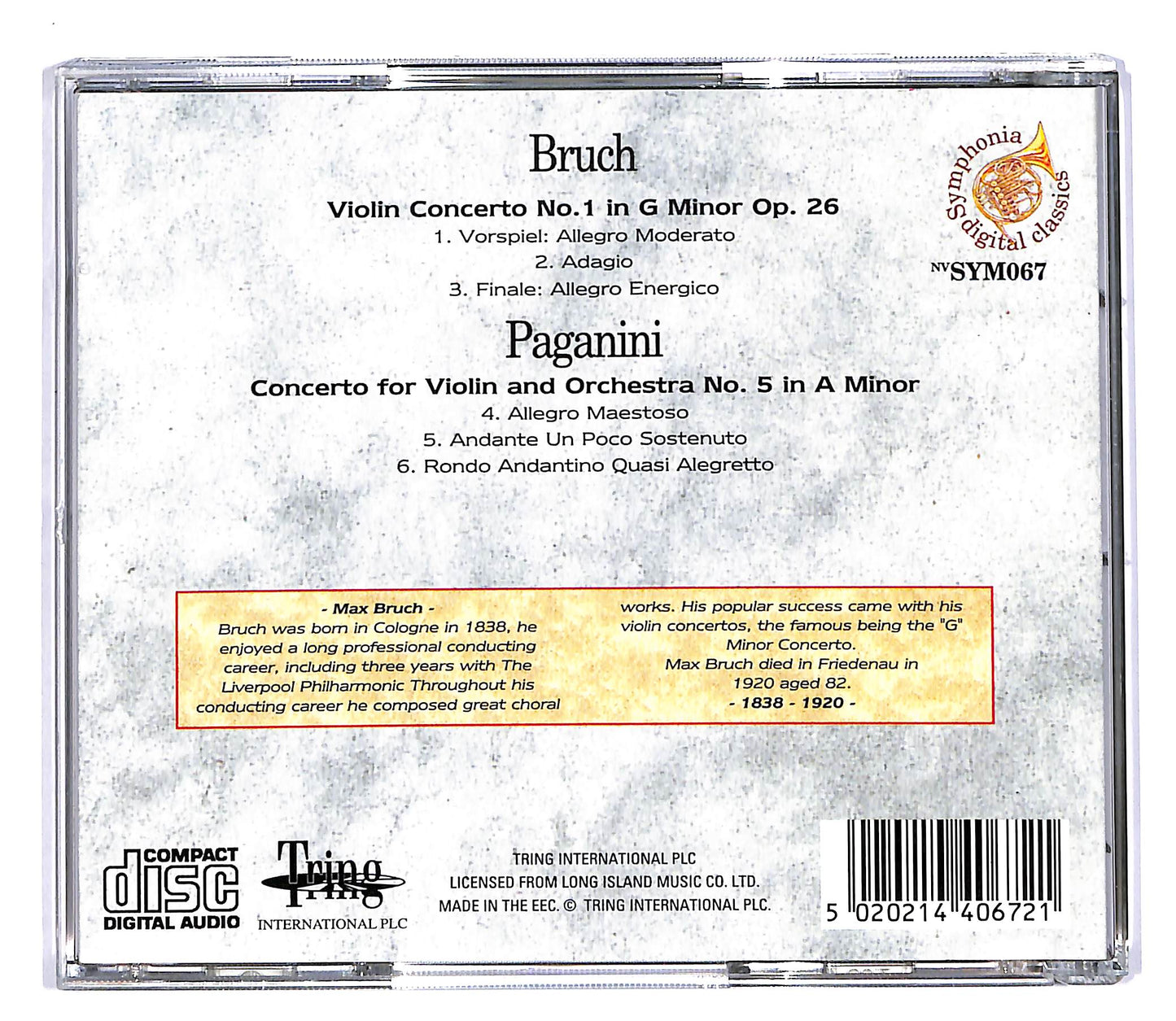 EBOND Bruch - Violin Concerto No. 1 EDITORIALE CD CD055453