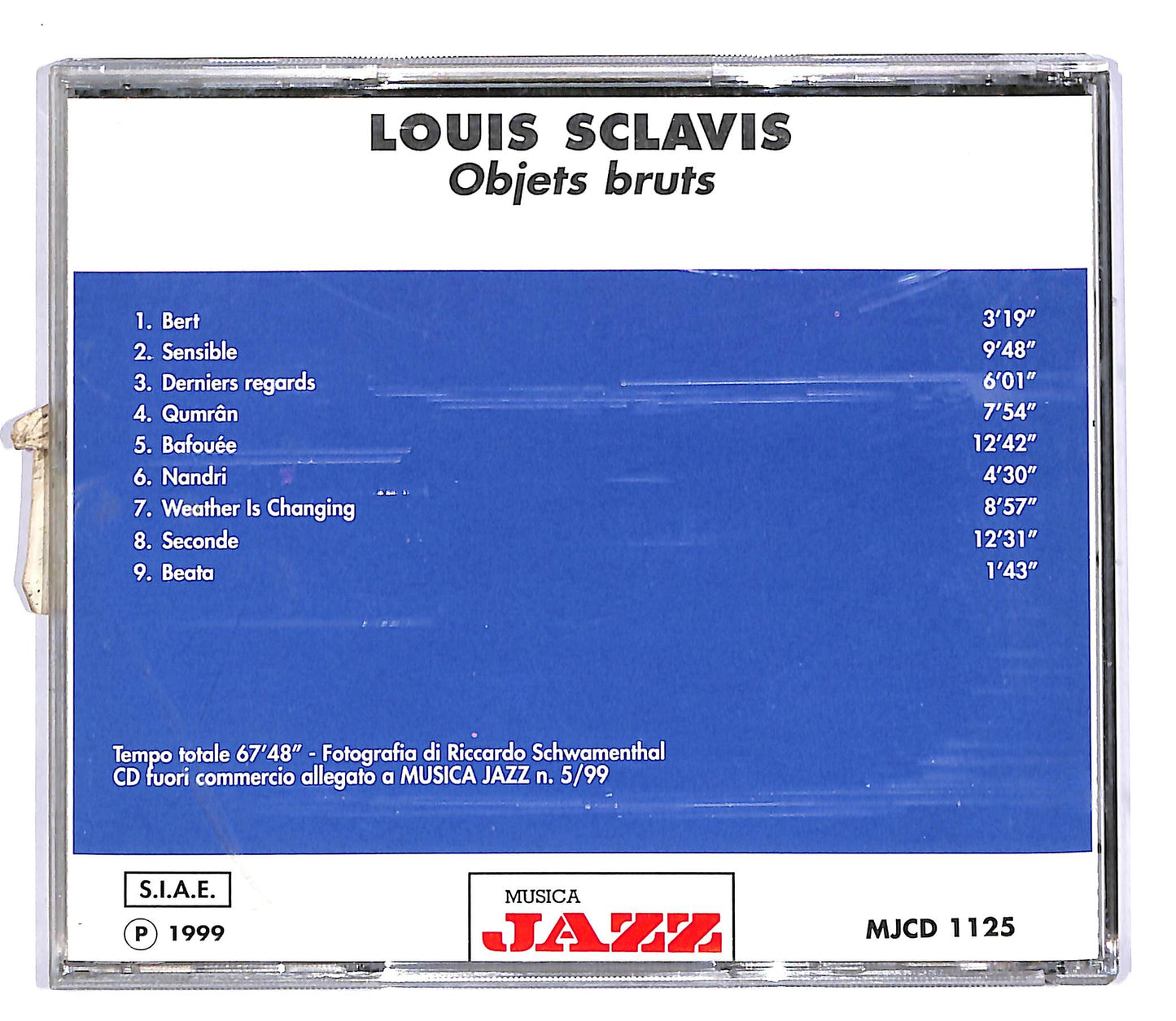 EBOND Louis Sclavis - Objets Bruts CD CD055454
