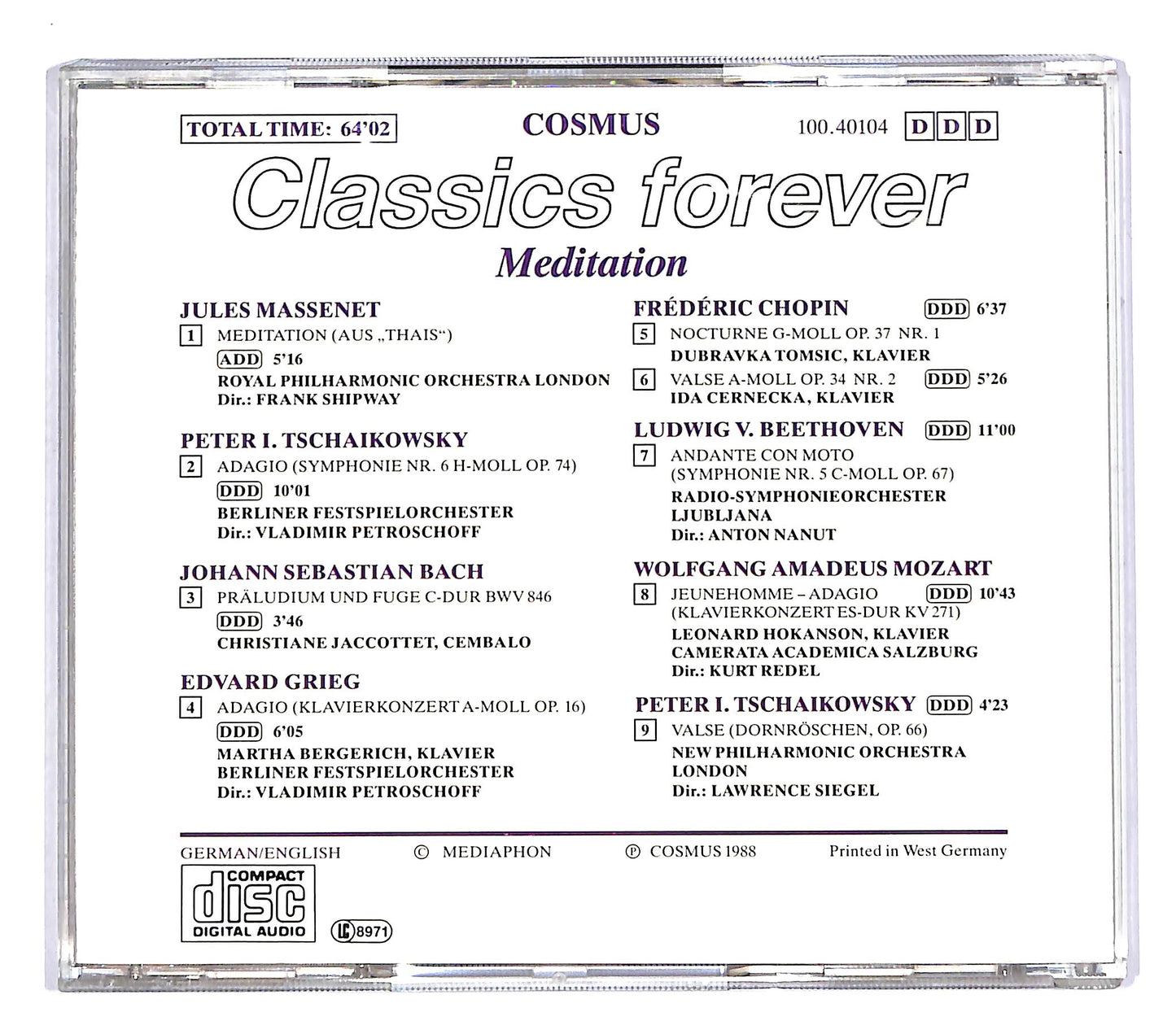 EBOND Various - Meditation: Classics Forever CD CD055510