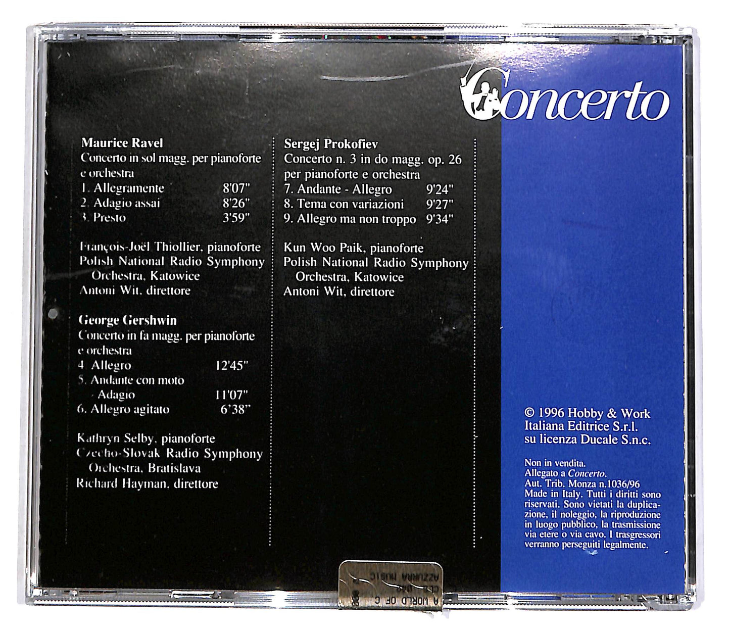 EBOND Ravel, Gershwin, Prokofiev EDITORIALE CD CD055701