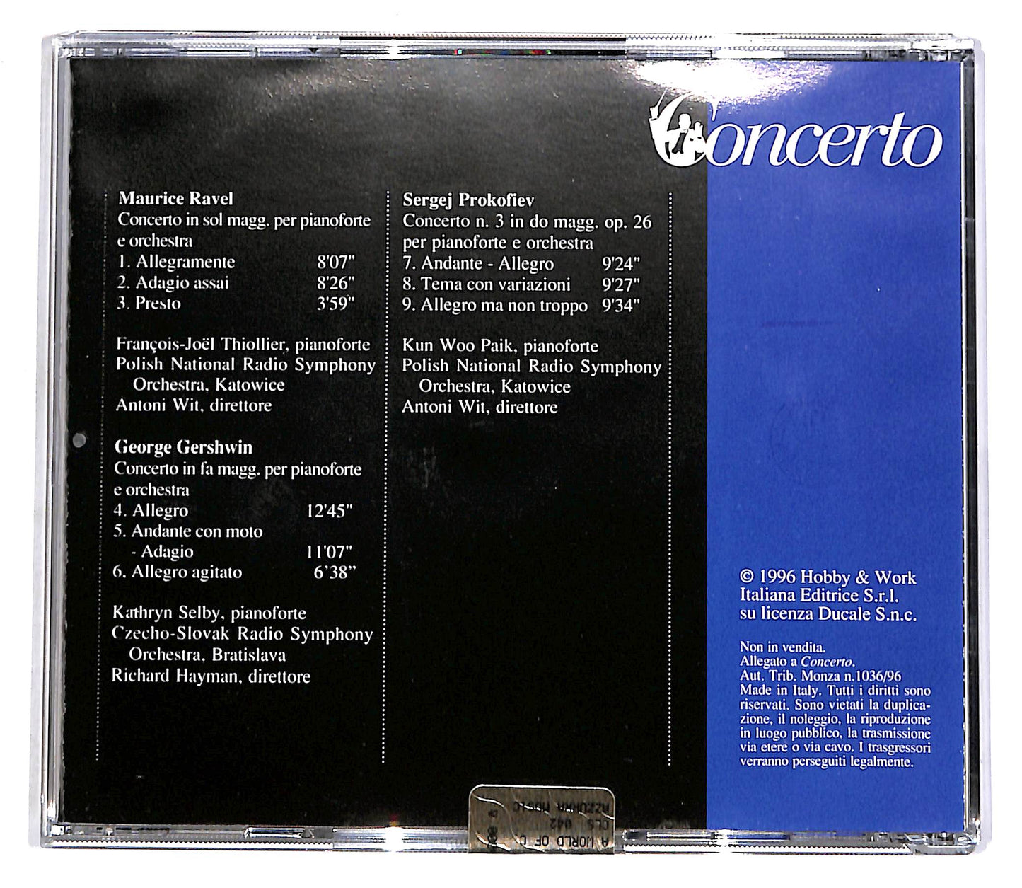 EBOND Ravel, Gershwin, Prokofiev EDITORIALE CD CD055806