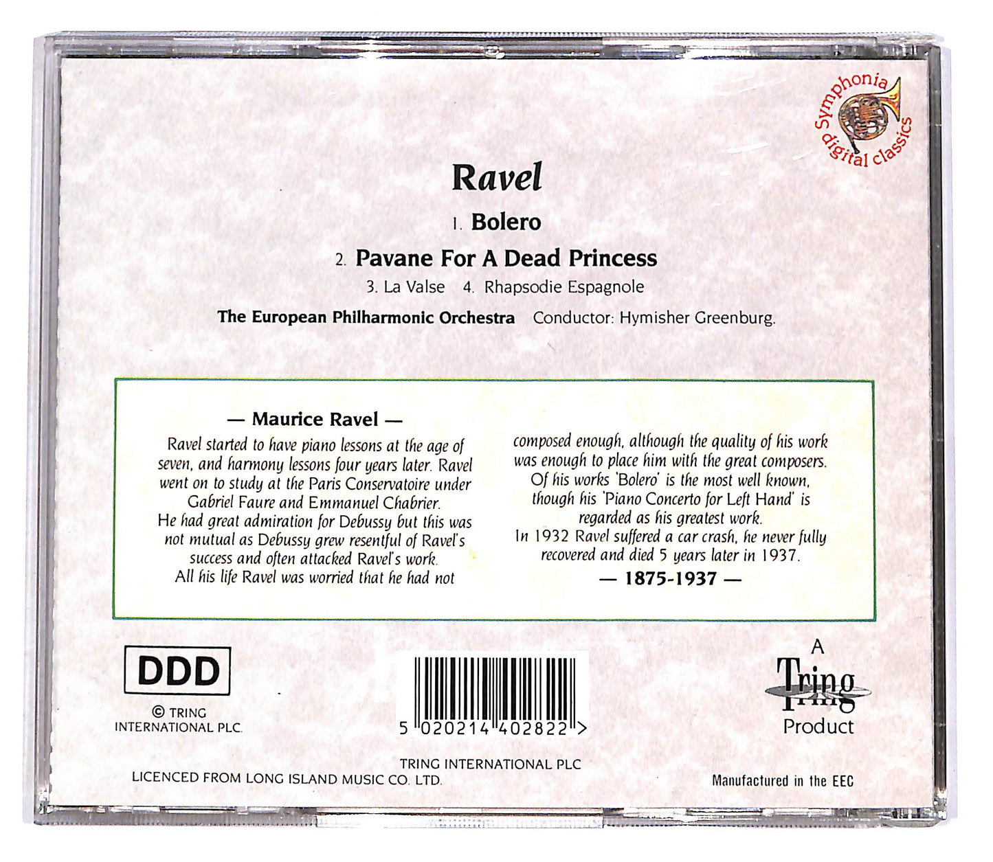 EBOND Ravel - Bolero CD CD055824