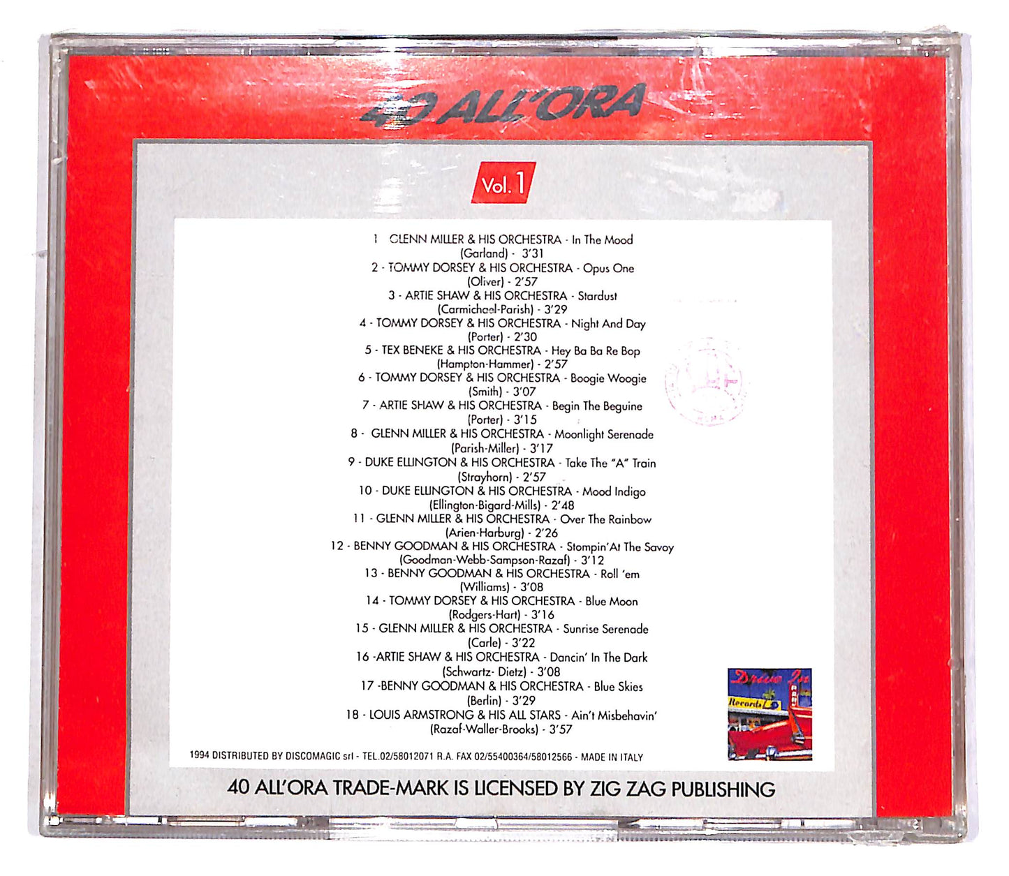 EBOND 40 All'Ora Vol.1 - The Danceables Of The 40s In Original Ver. CD CD055828