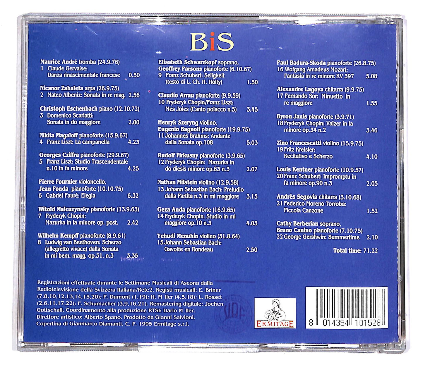 EBOND Various - Bis - Settimane Musicali Di Ascona CD CD055902