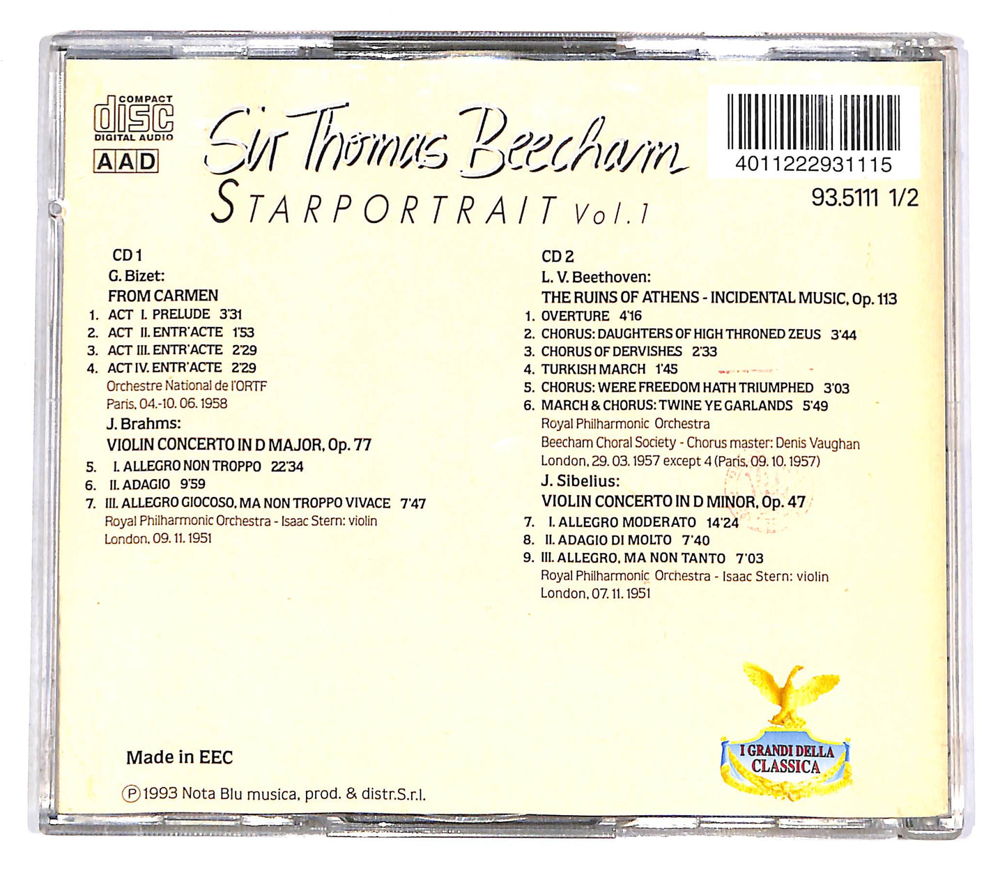 EBOND Sir T. Beecham - Starportrait Vol.1 (2 dischi) CD CD055914