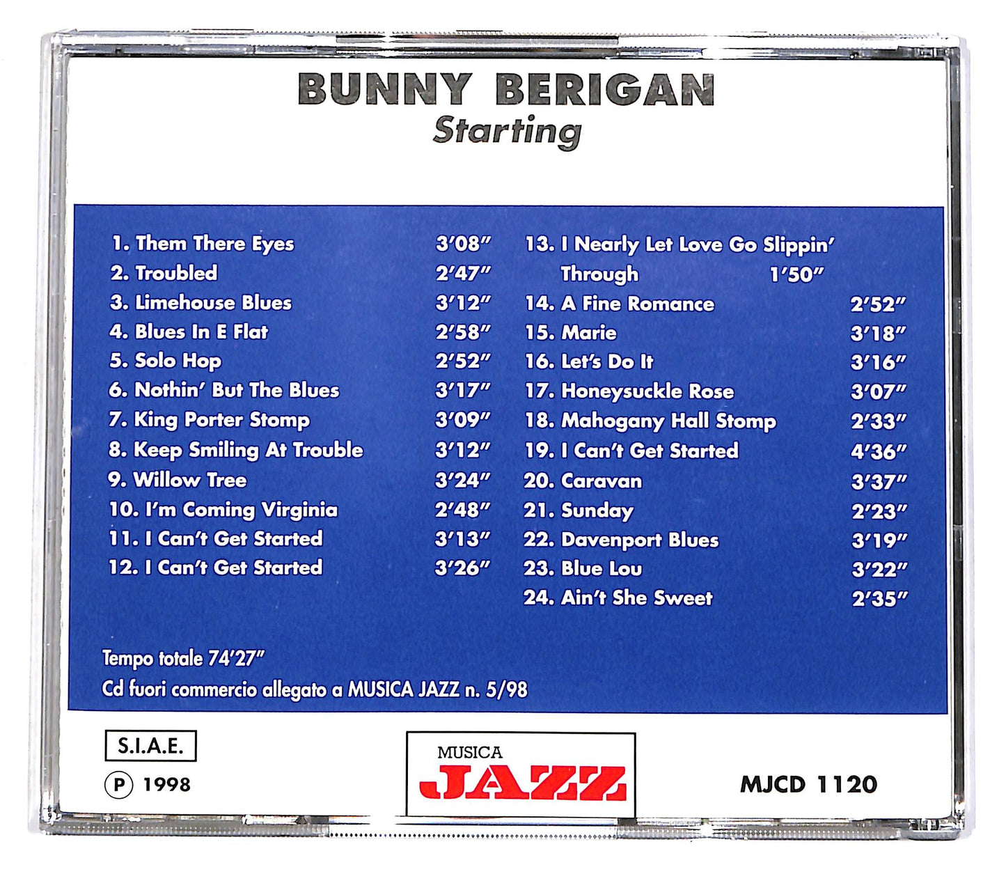 EBOND Bunny Berigan - Starting EDITORIALE CD CD056003