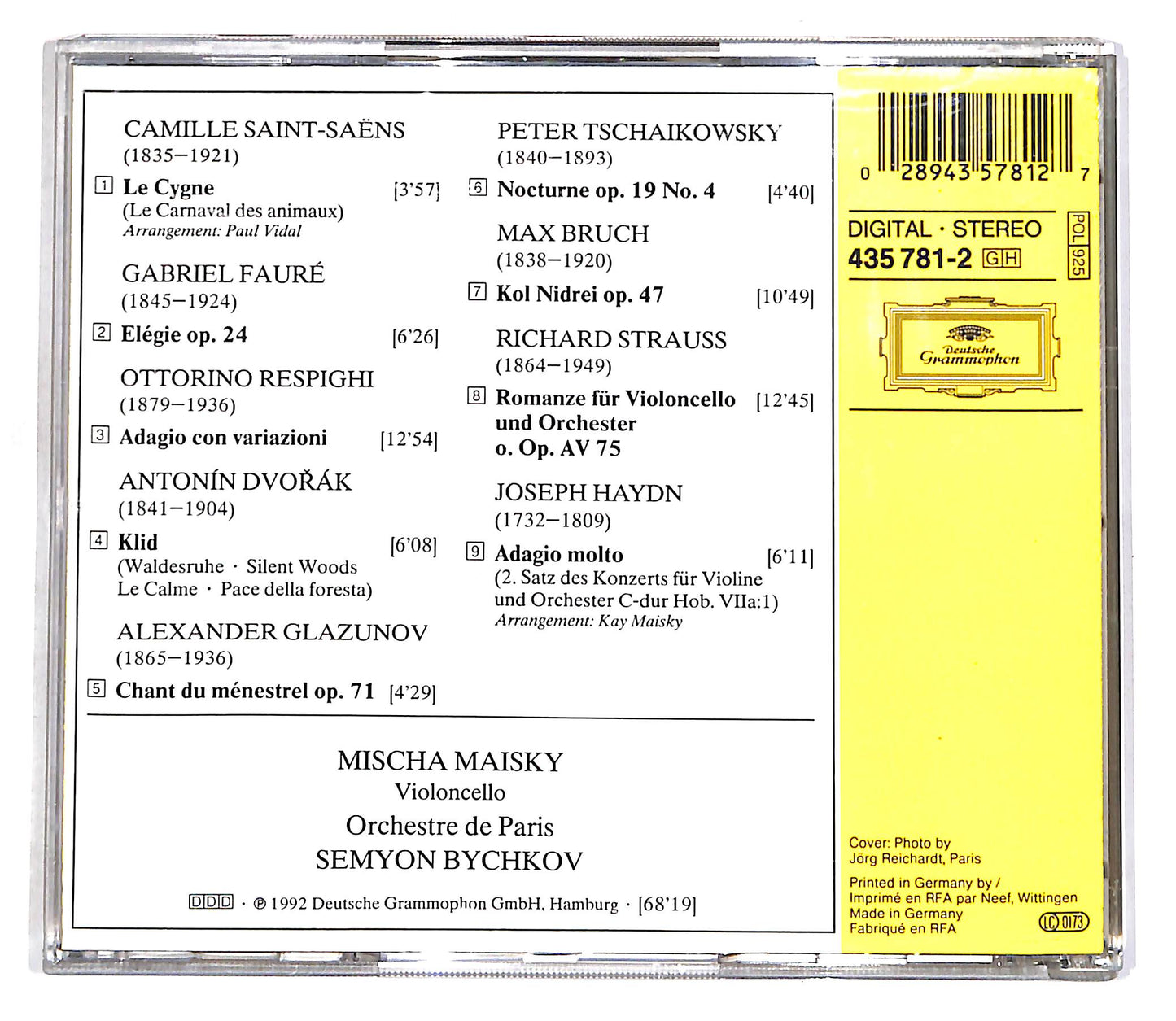 EBOND Mischa Maisky - Orchestre De Paris, Semyon Bychkov - Adagio CD CD056040