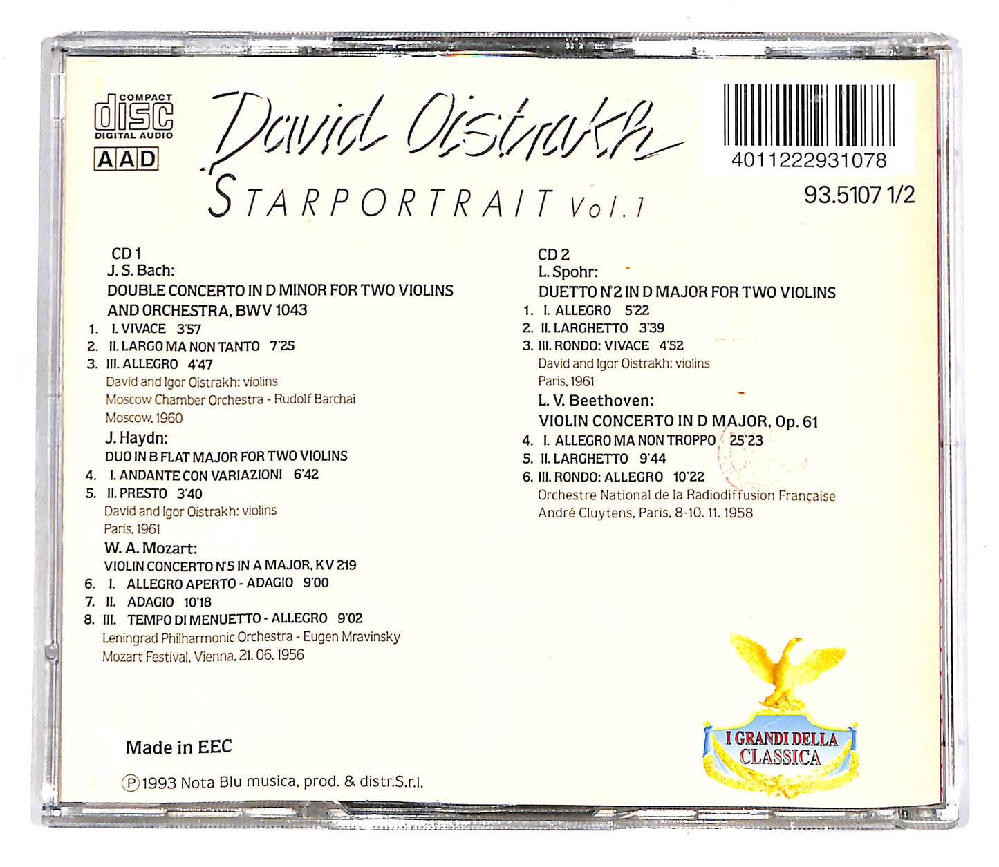 EBOND David Oistrakh - Starportrait Vol.1 (2 dischi) CD CD056050