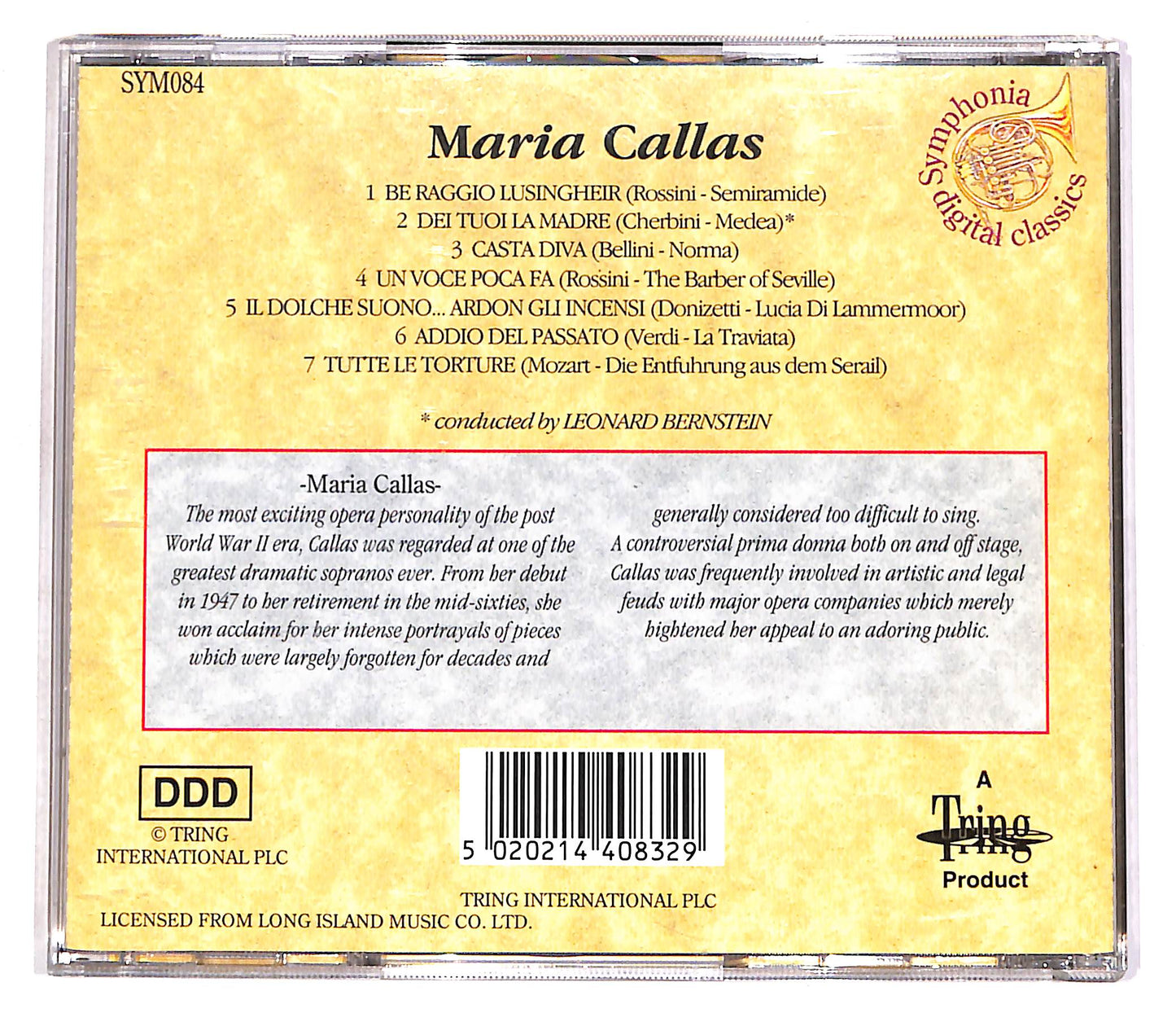 EBOND Maria Callas Featuring Leonard Bernstein CD CD056058