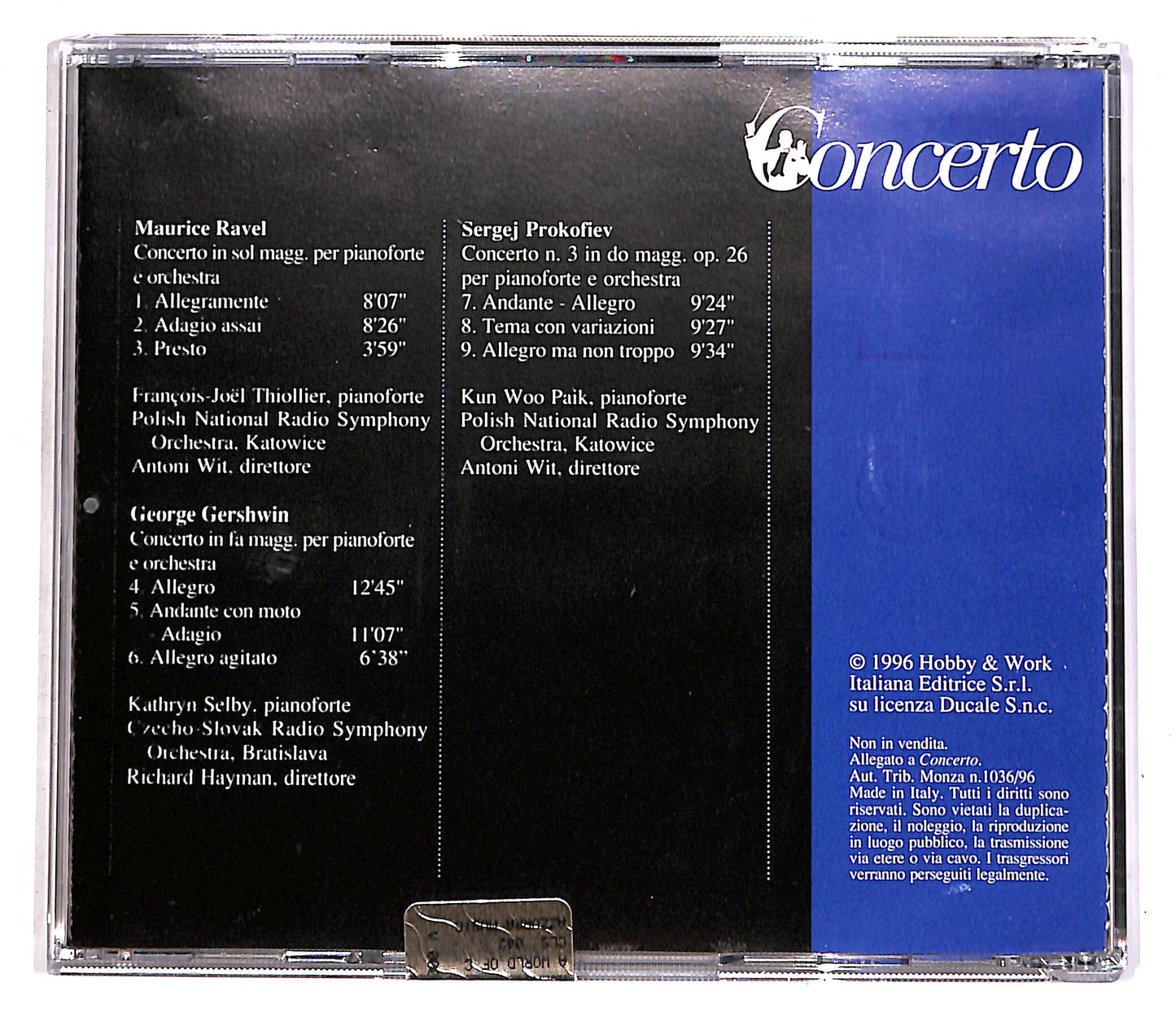 EBOND Ravel, Gershwin, Prokofiev EDITORIALE CD CD056302