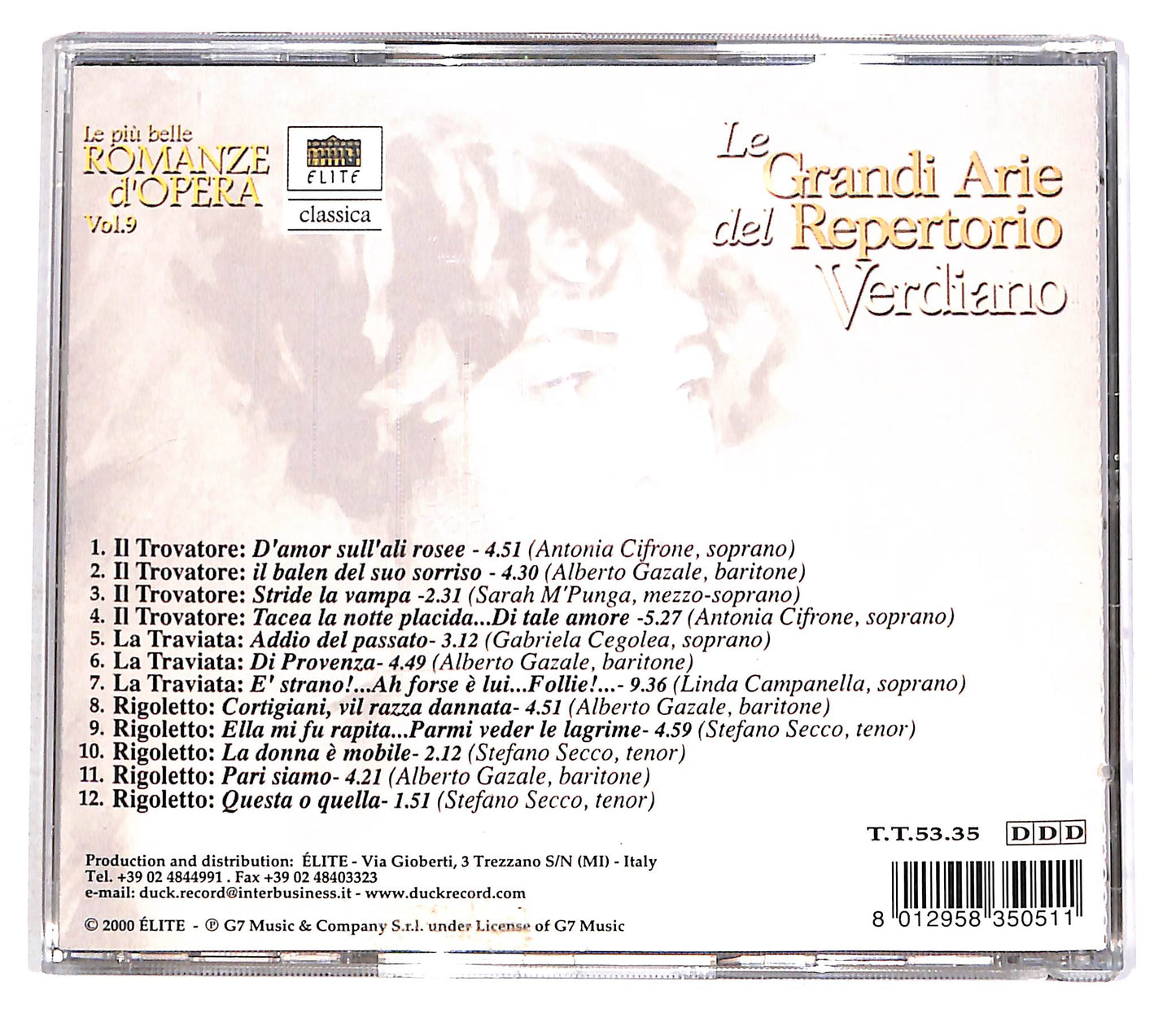 EBOND Le Grandi Arie Del Repertorio Verdiano - Il Trovatore e altre CD CD056362