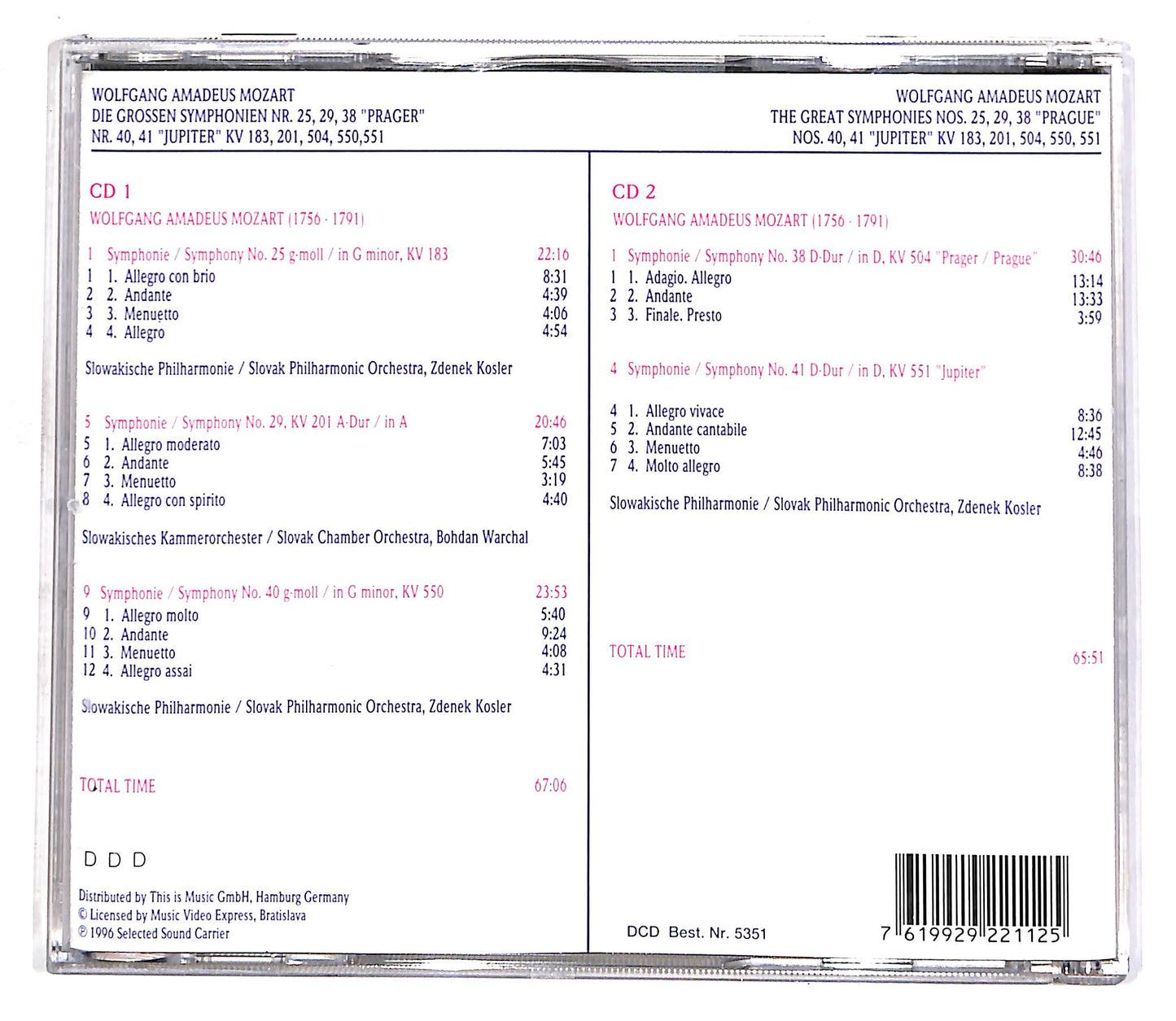 EBOND Wolfgang Amadeus Mozart - Vol.12 (2 dischi) CD CD056421