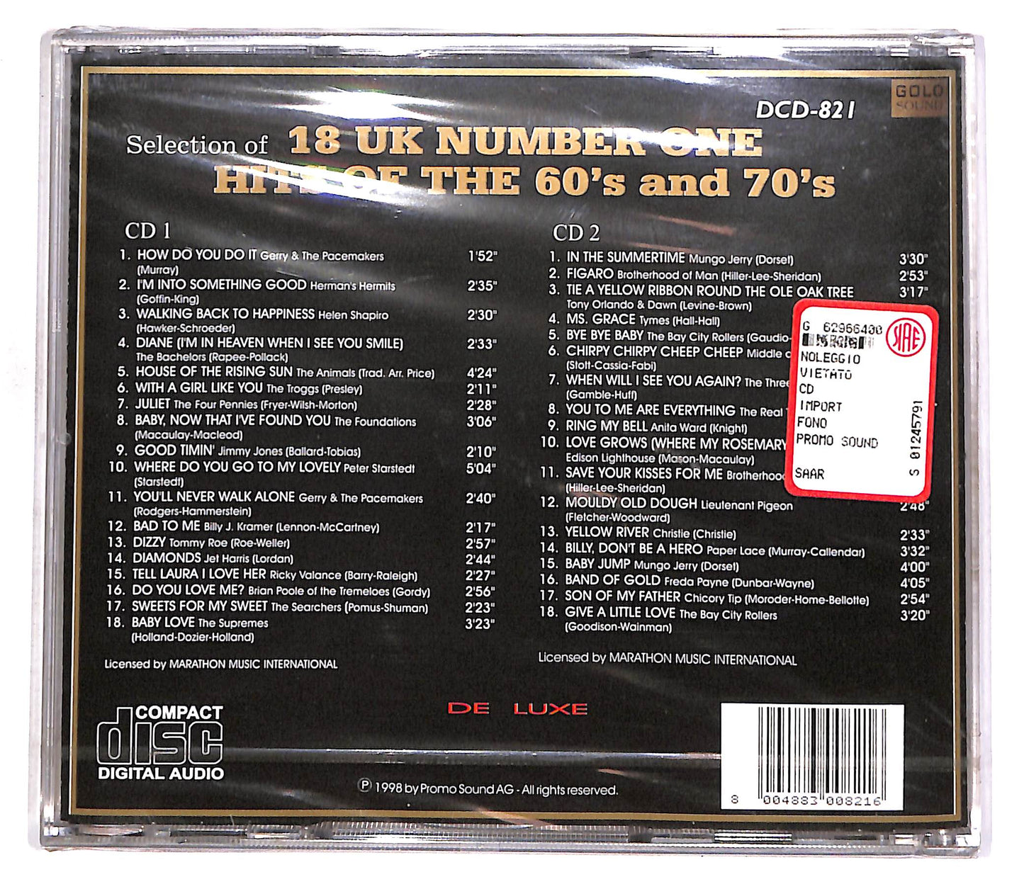 EBOND Selection Of 18 UK Number One Hits Of The 60's & 70's (2 disc) CD CD056515