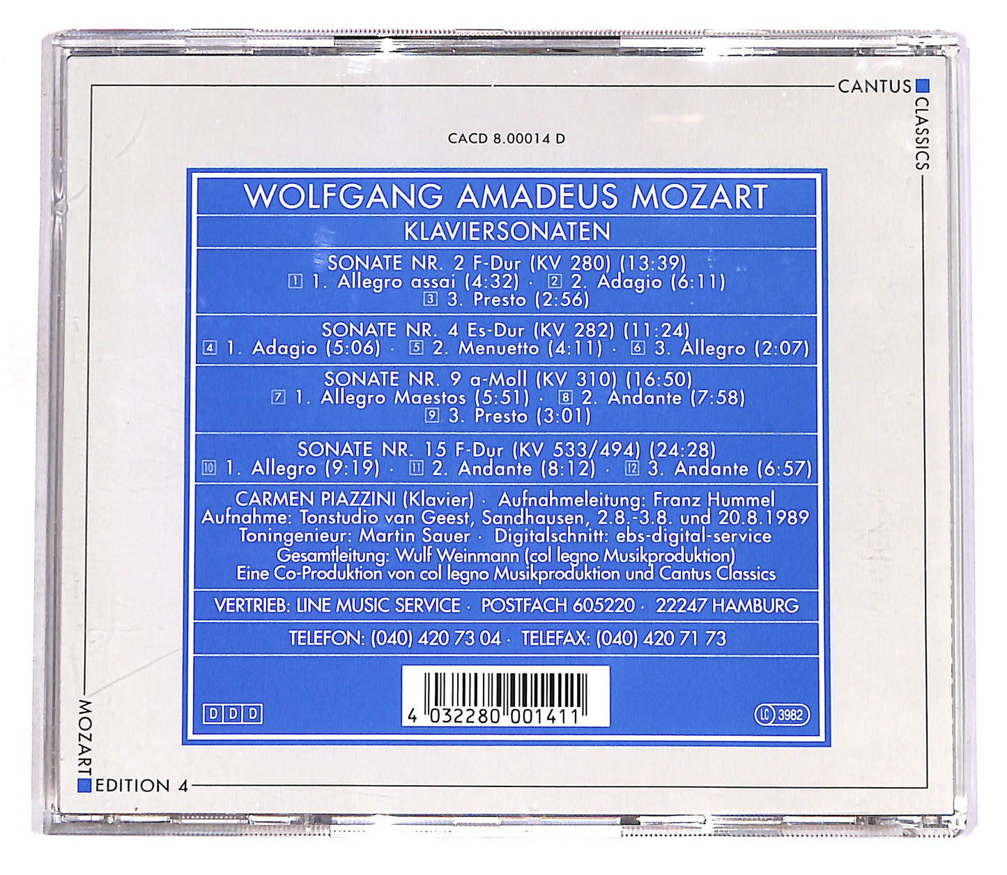 EBOND Mozart - Klaviersonaten 4 CD CD056558