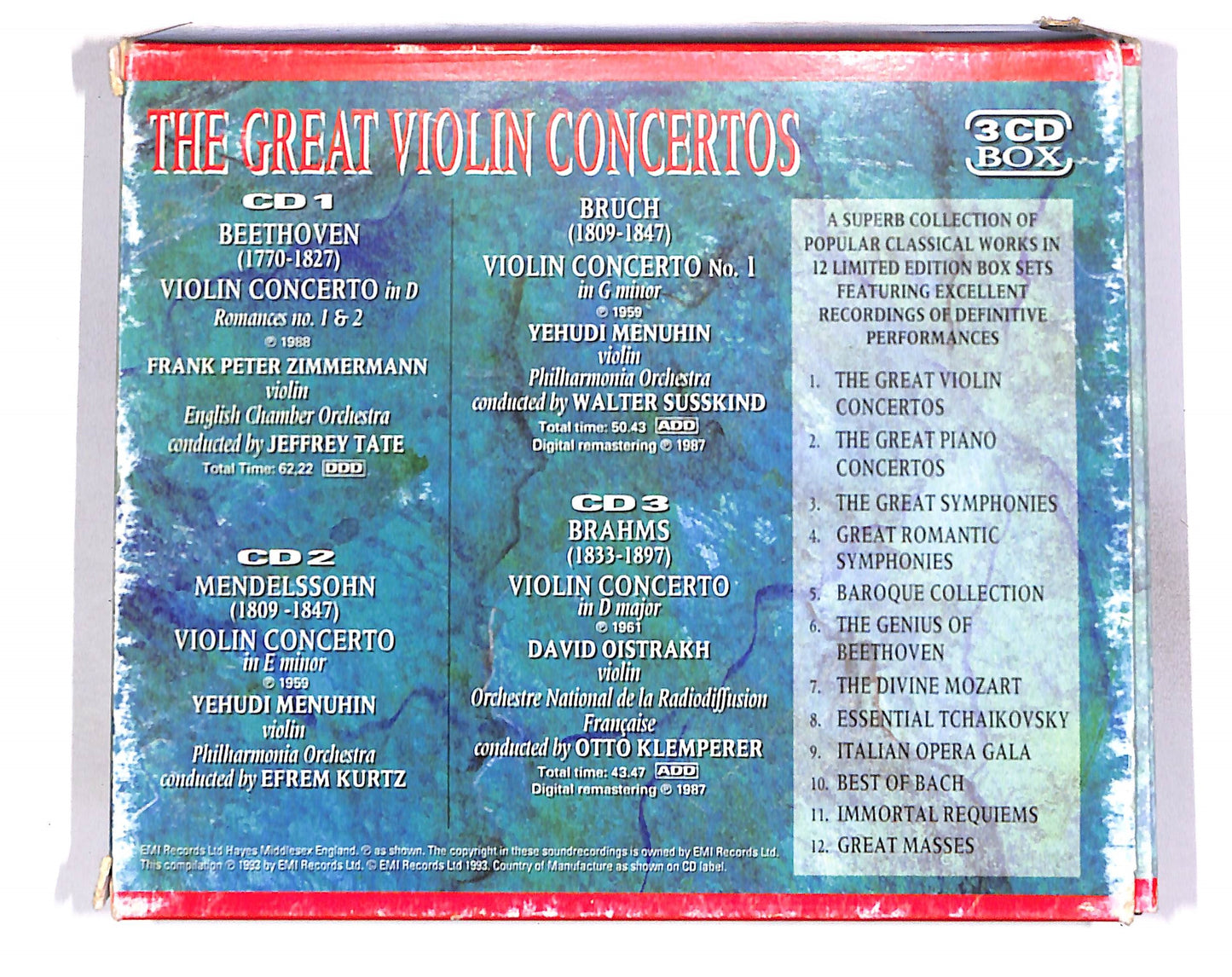 EBOND The Great Violin Concertos 1 (3 dischi) CD CD056627