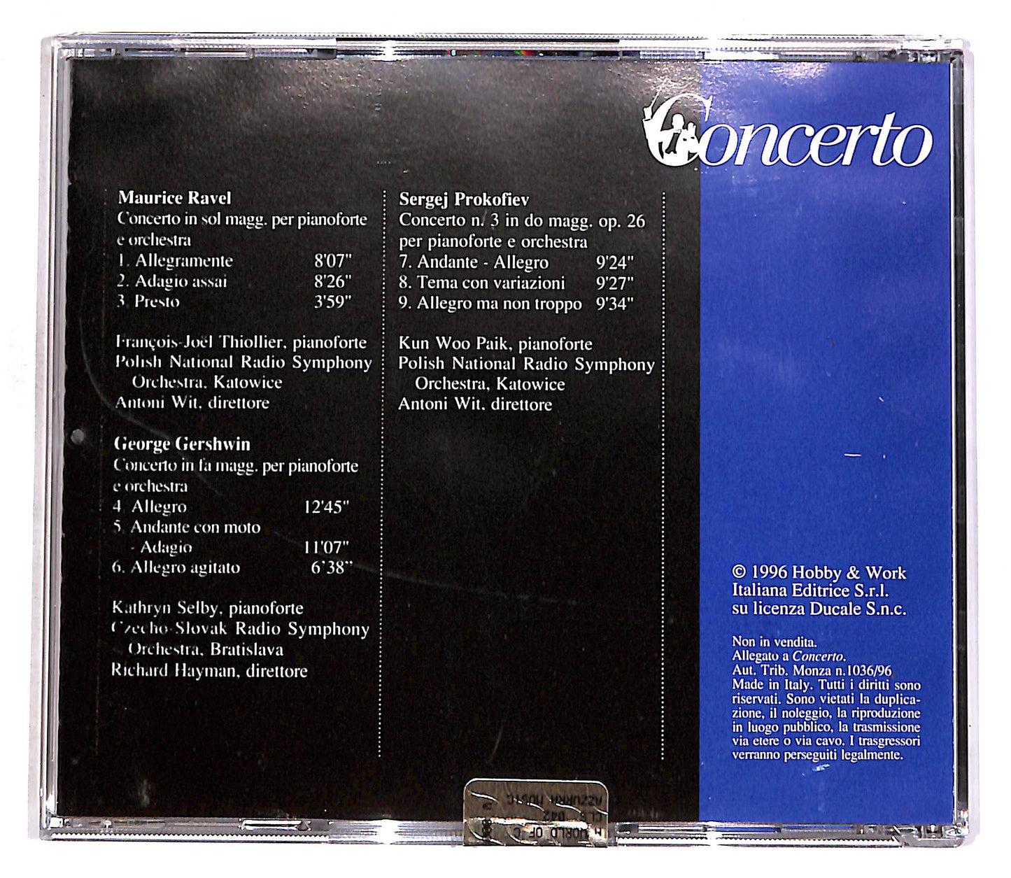 EBOND Ravel, Gershwin, Prokofiev - Concerto EDITORIALE CD CD056732
