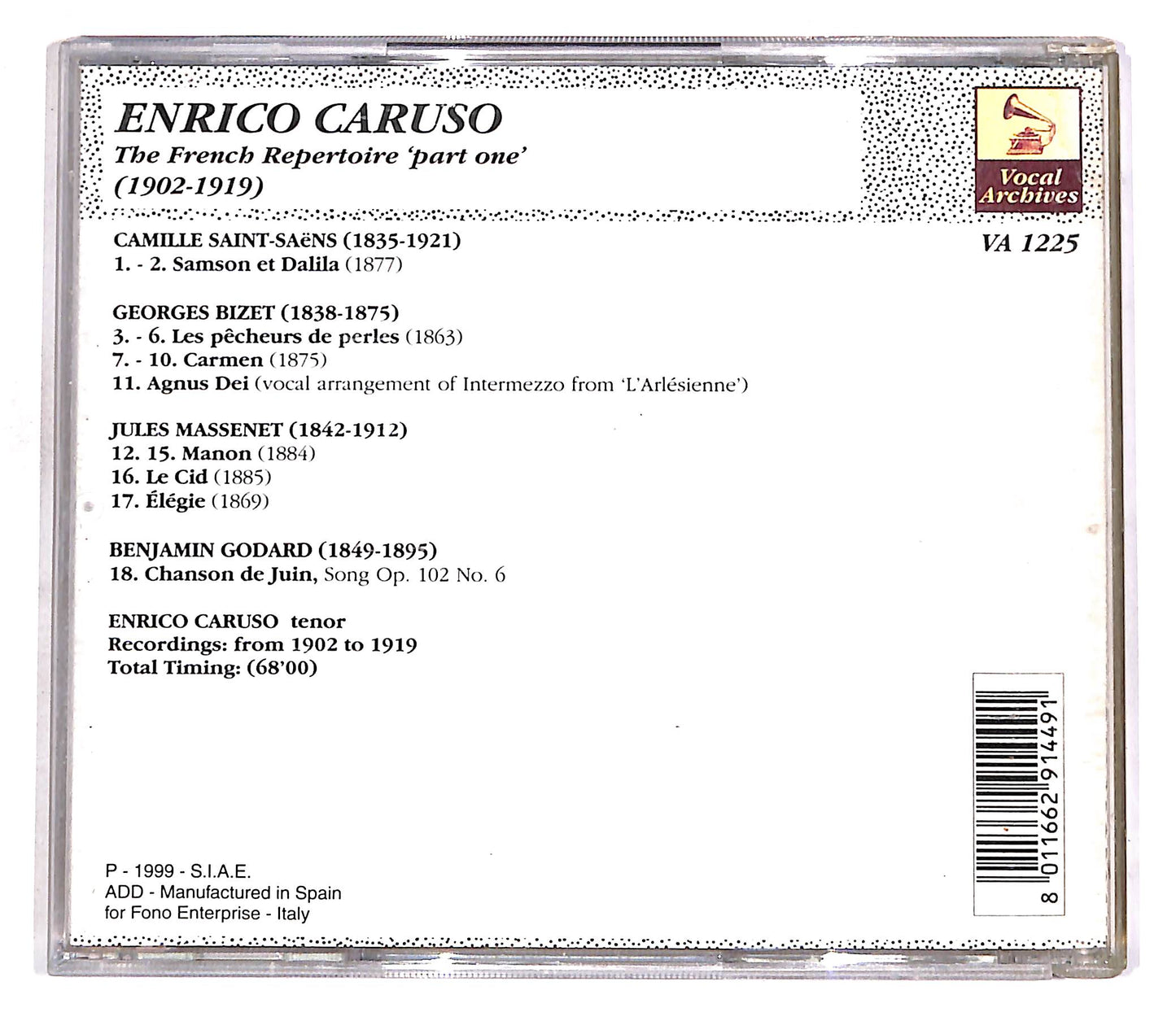 EBOND Enrico Caruso - The French Repertoire - Part One CD CD056808