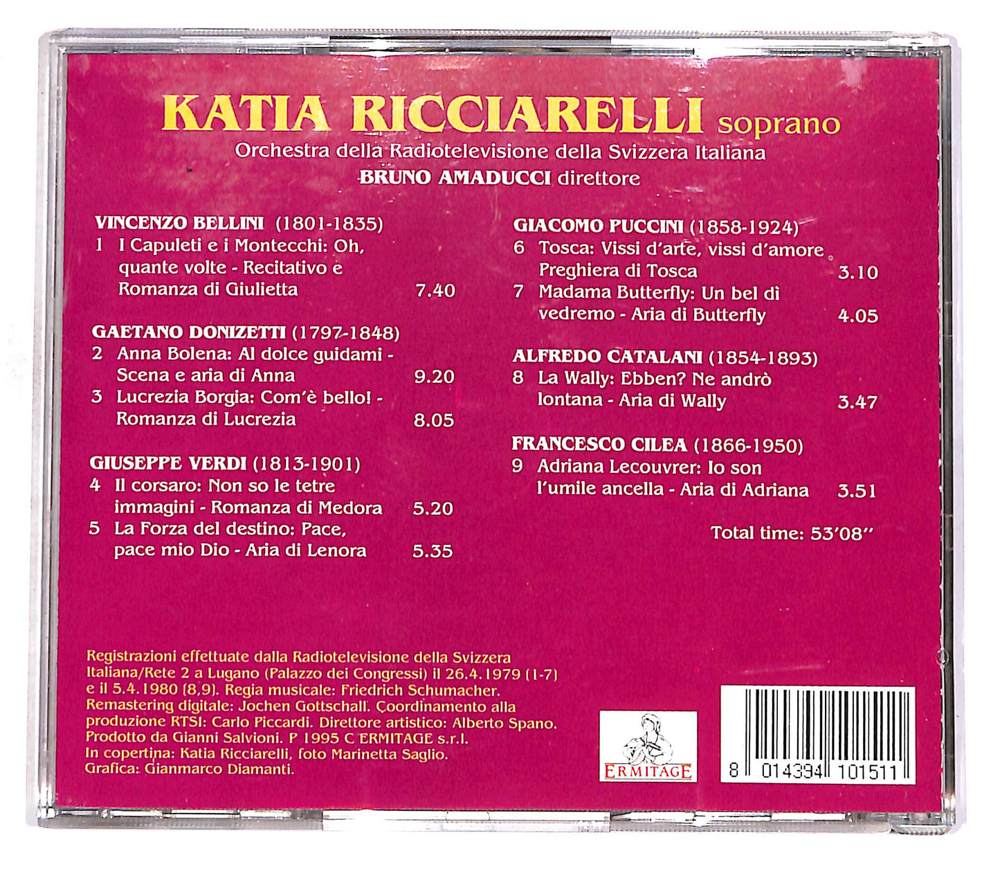 EBOND Katia Ricciarelli - Donizetti, Bellini, Verdi, Catalani, Cilea CD CD056814