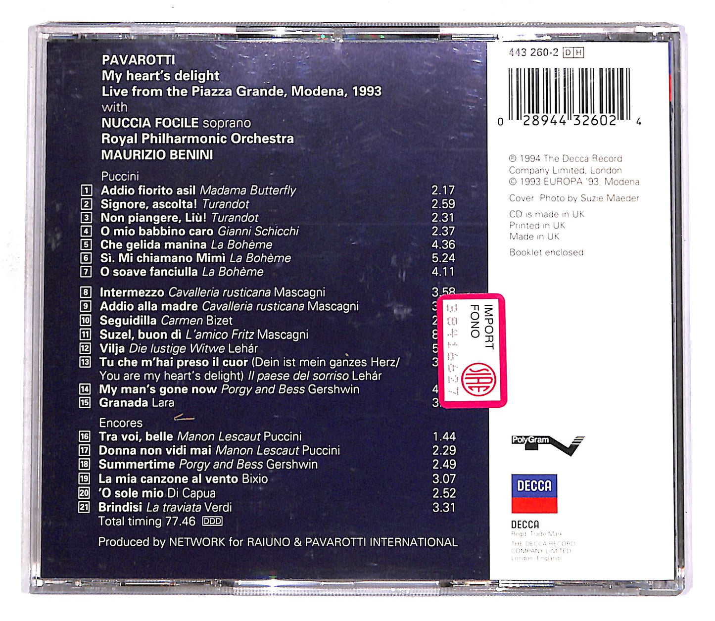 EBOND Pavarotti - My Heart's Delight CD CD056852