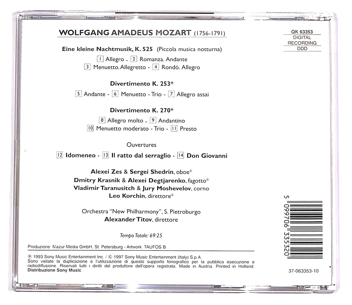 EBOND Wolfgang Amadeus Mozart - Eine Kleine Nacthmusic K.525 CD CD057007